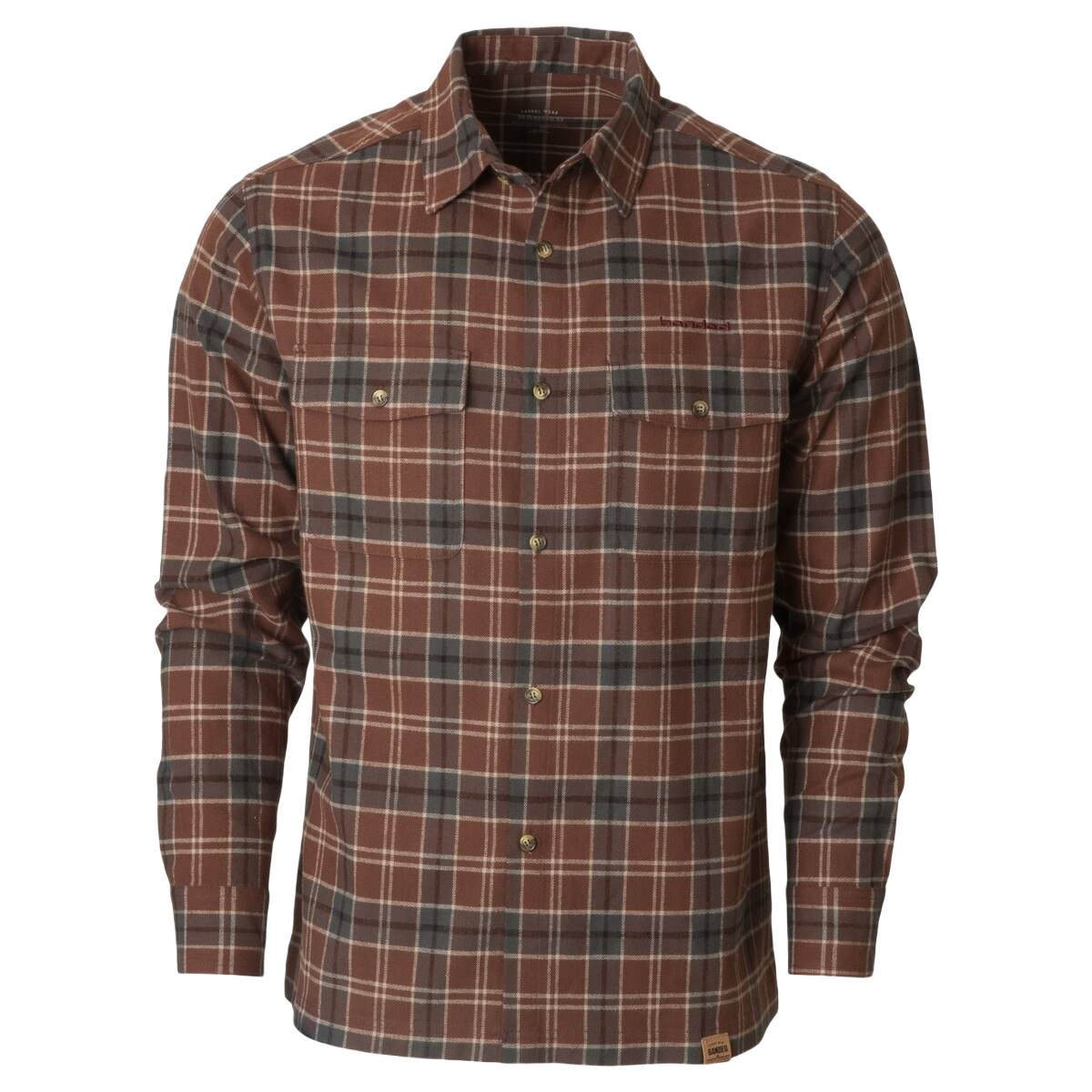 Image of Banded Everglades Flannel Shirt - Burgandy Plaid - 2XL