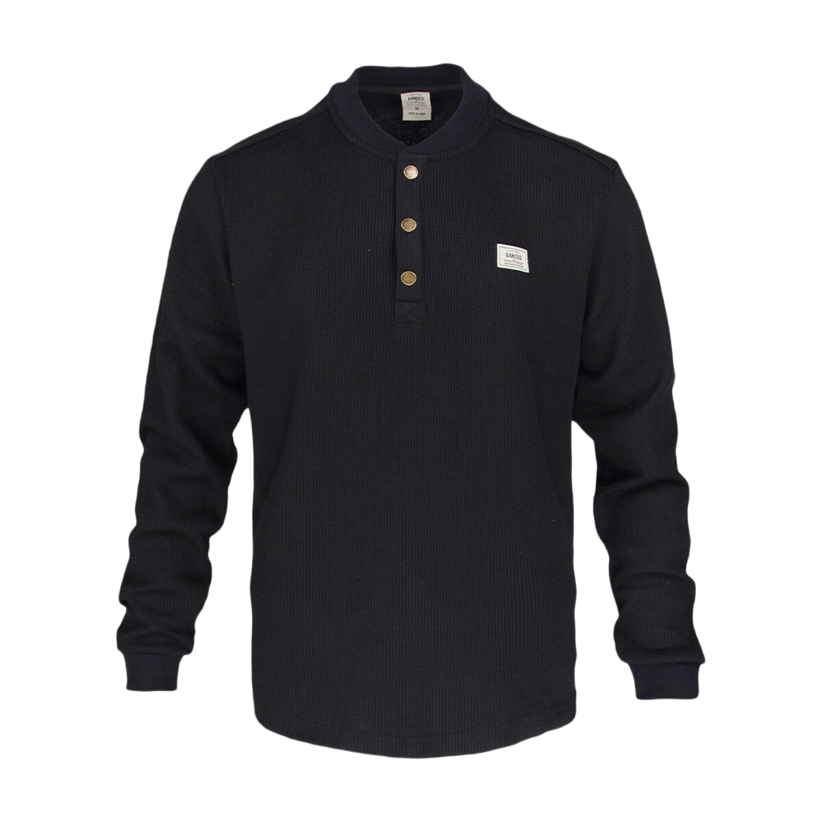 Image of Banded Old South Henley - Black - 2XL