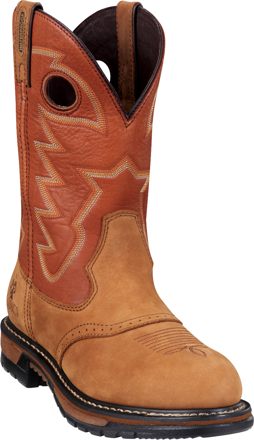 ROCKY Original Ride Branson Saddle Roper Western Work Boots for Men - Aztec - 9M
