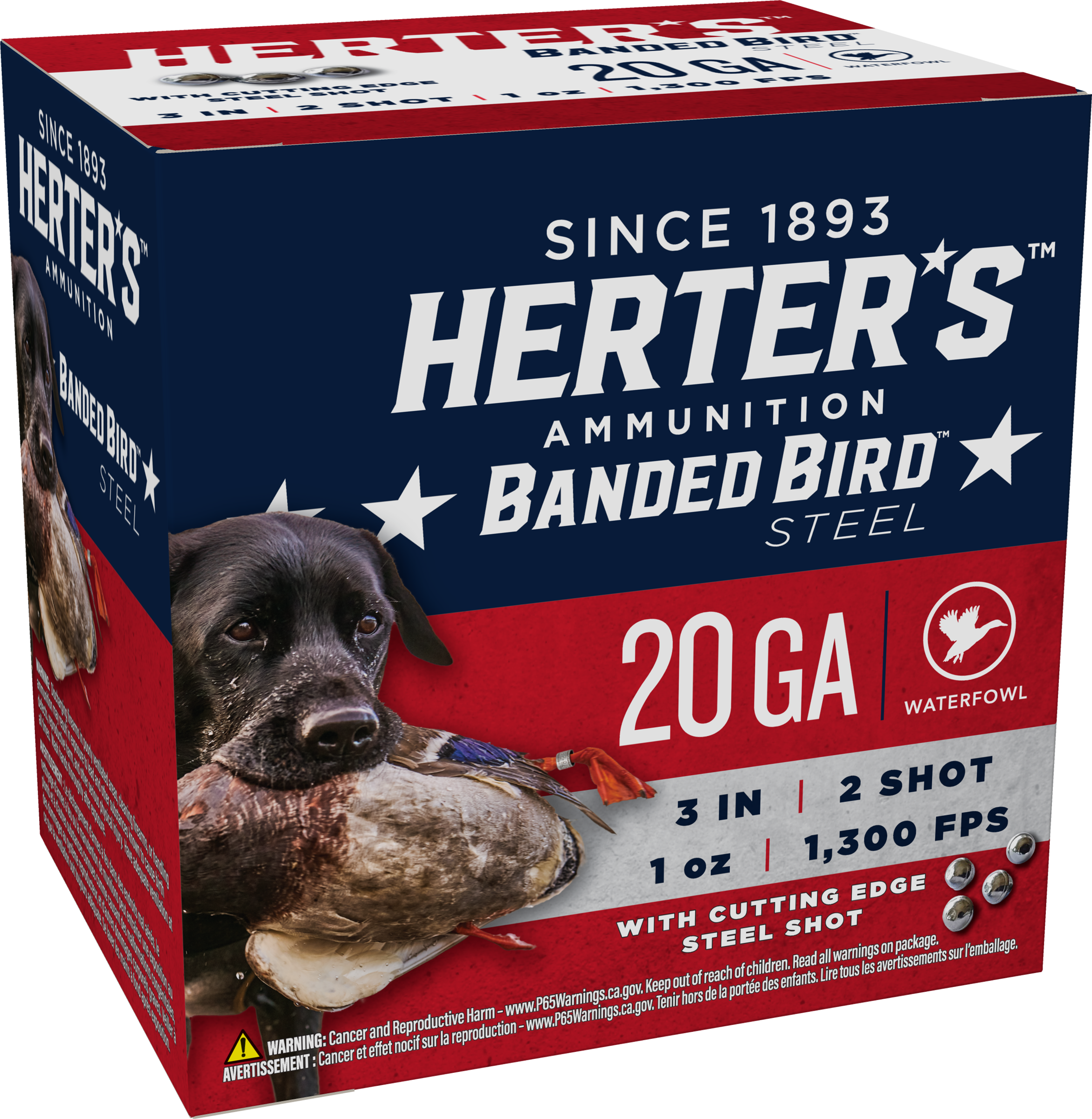 Herter's Banded Bird Steel Shot Shotgun Shells - 20 Gauge - #2 - 3'' - 250 Rounds - Herter's
