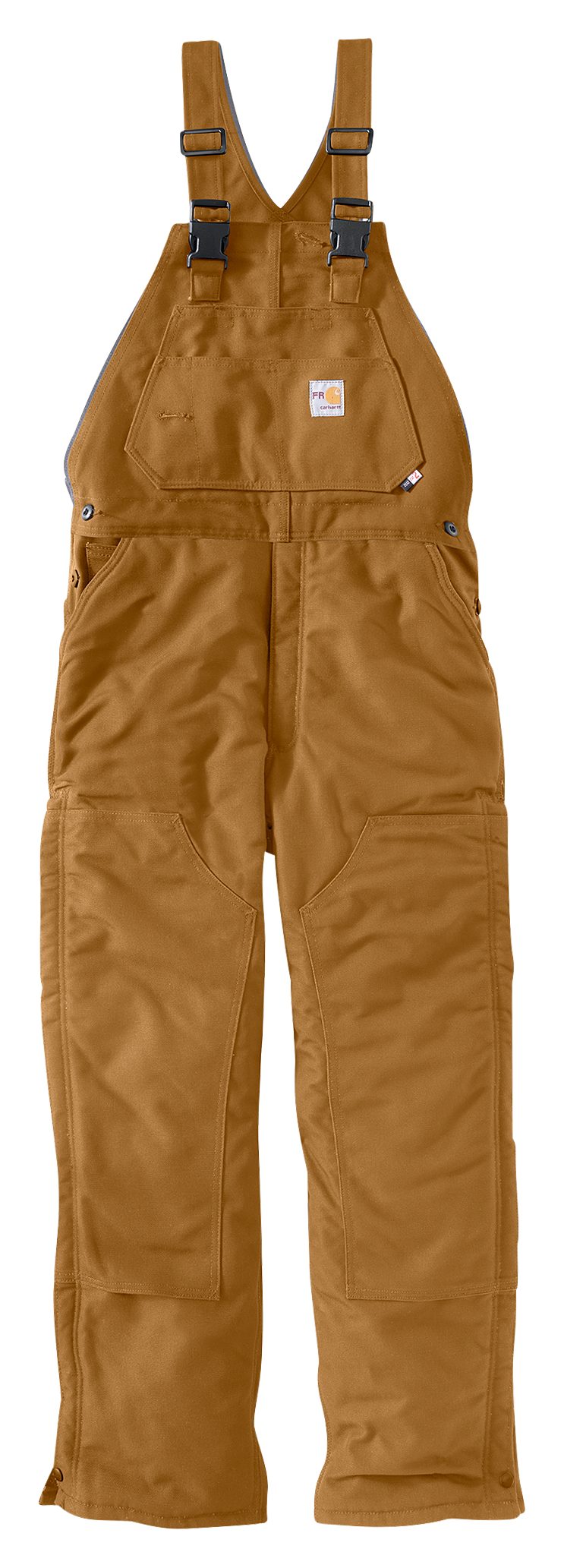 Image of Carhartt Flame-Resistant Unlined Duck Bib Overalls for Men - Carhartt Brown - 34x32