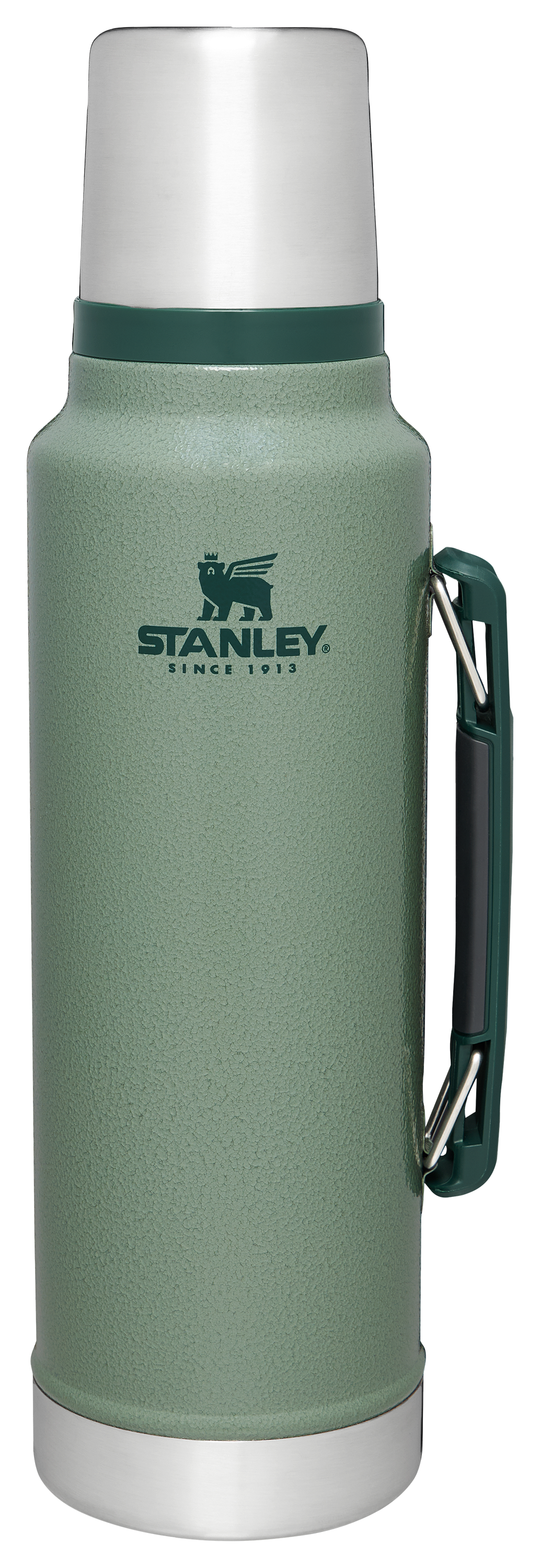 Image of Stanley Classic Legendary Bottle with Collapsible Handle - Hammertone Green