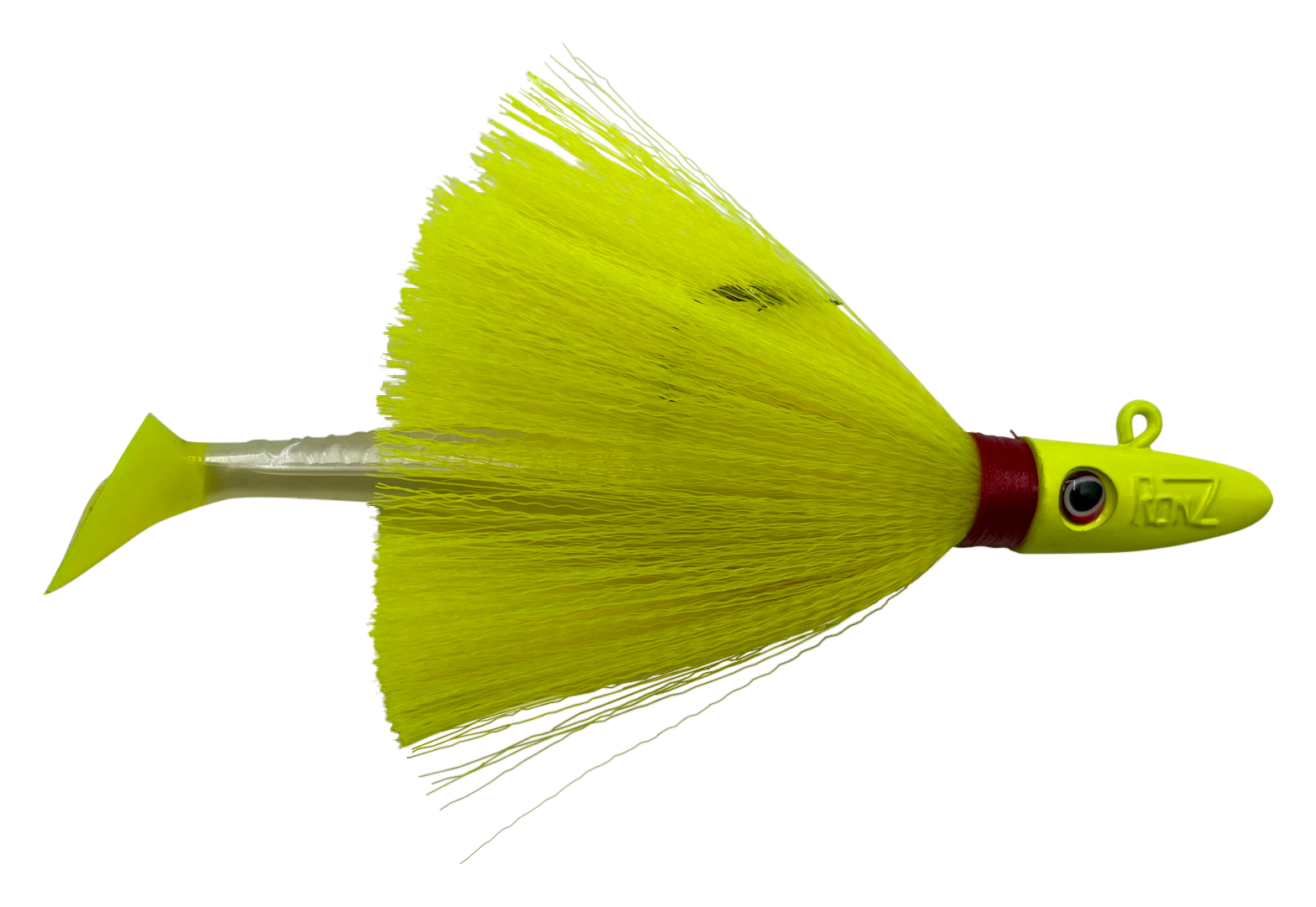 Image of RonZ Paddle Hawk Jig - Pearl Chartreuse