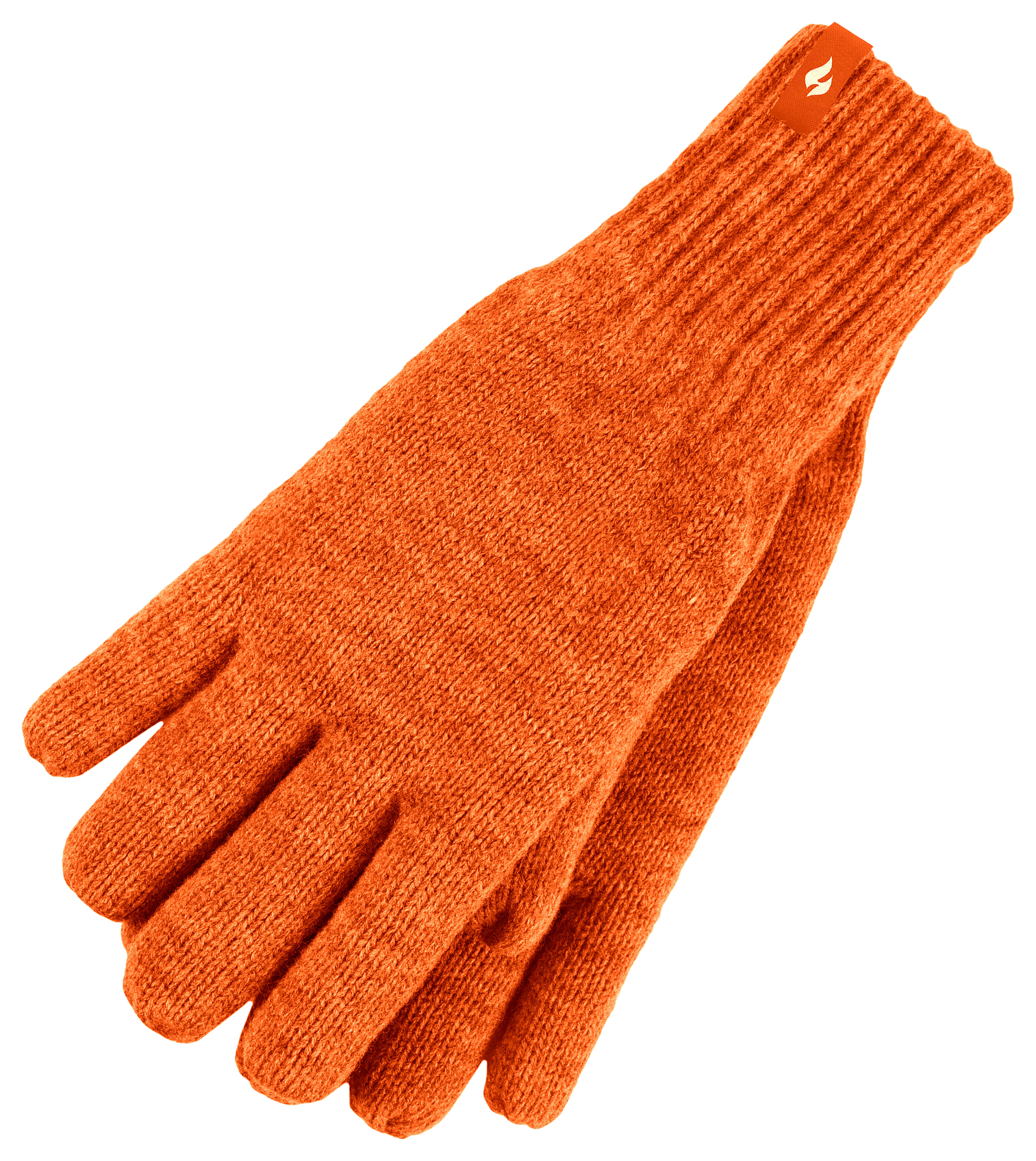 Image of Heat Holders Nevis Flat Knit Gloves for Men - Blaze Orange - L/XL