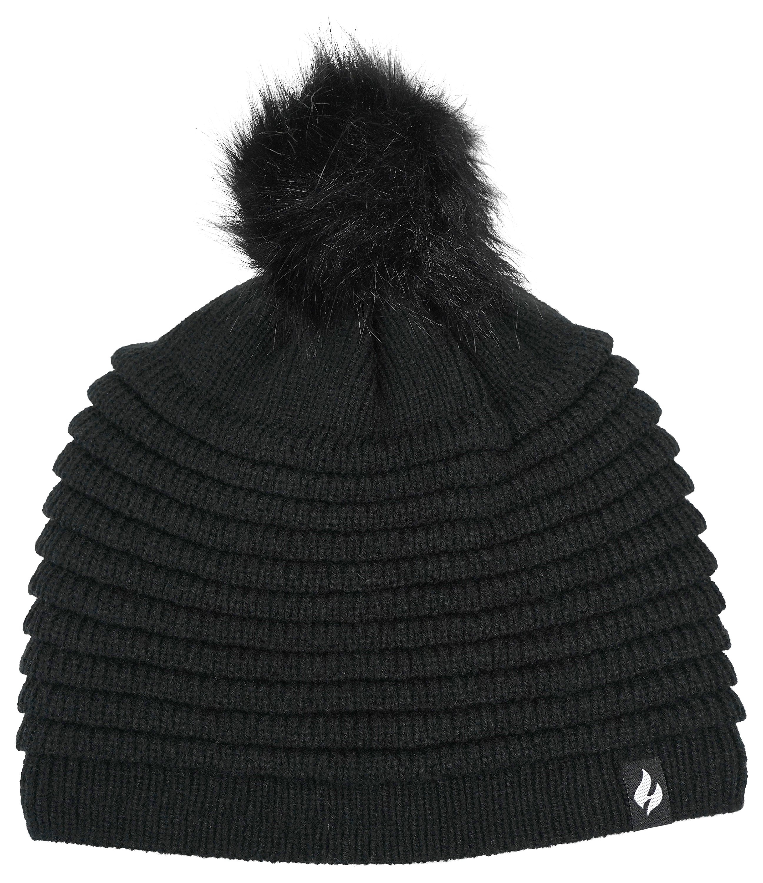 Image of Heat Holders Cannes Ribbed Pom-Pom Beanie for Ladies - Black