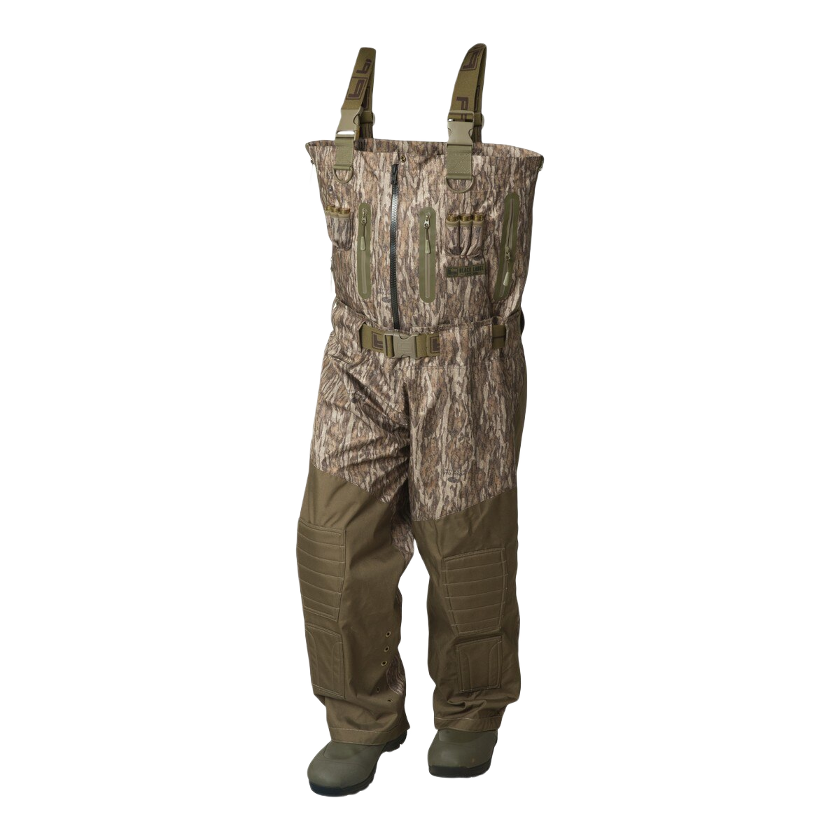 Image of Banded Black Label ELITE-Z Uninsulated Breathable Zippered Wader - Mossy Oak Bottomland - 14 - Regular