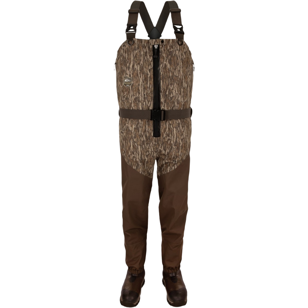 Image of Drake Guardian Elite Front Zip Uninsulated Wader - Mossy Oak Bottomland
