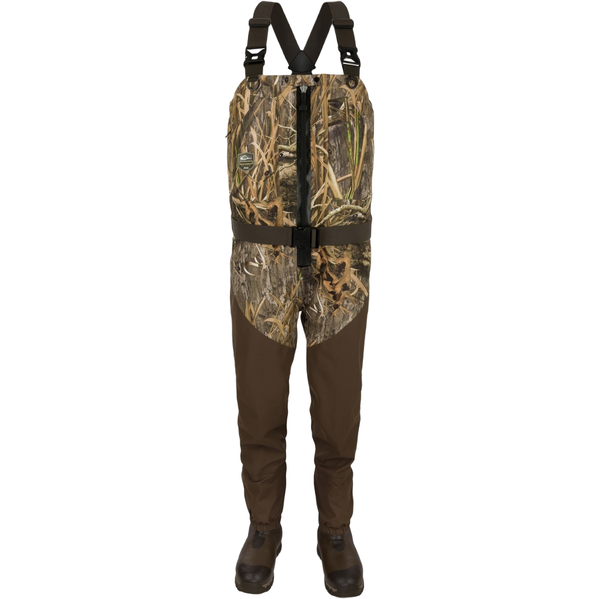 Image of Drake Guardian Elite Front Zip Uninsulated Wader - Mossy Oak Shadow Grass Habitat - 10 - XL - Regular