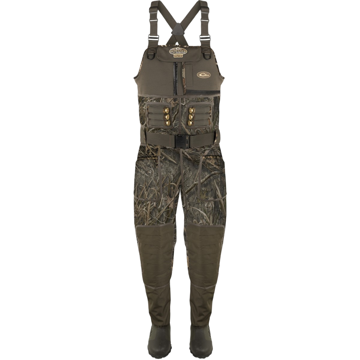 Image of Drake 3.0 Buckshot Eqwader 1600G Neoprene Wader - Mossy Oak Shadow Grass Habitat - 10 - Regular