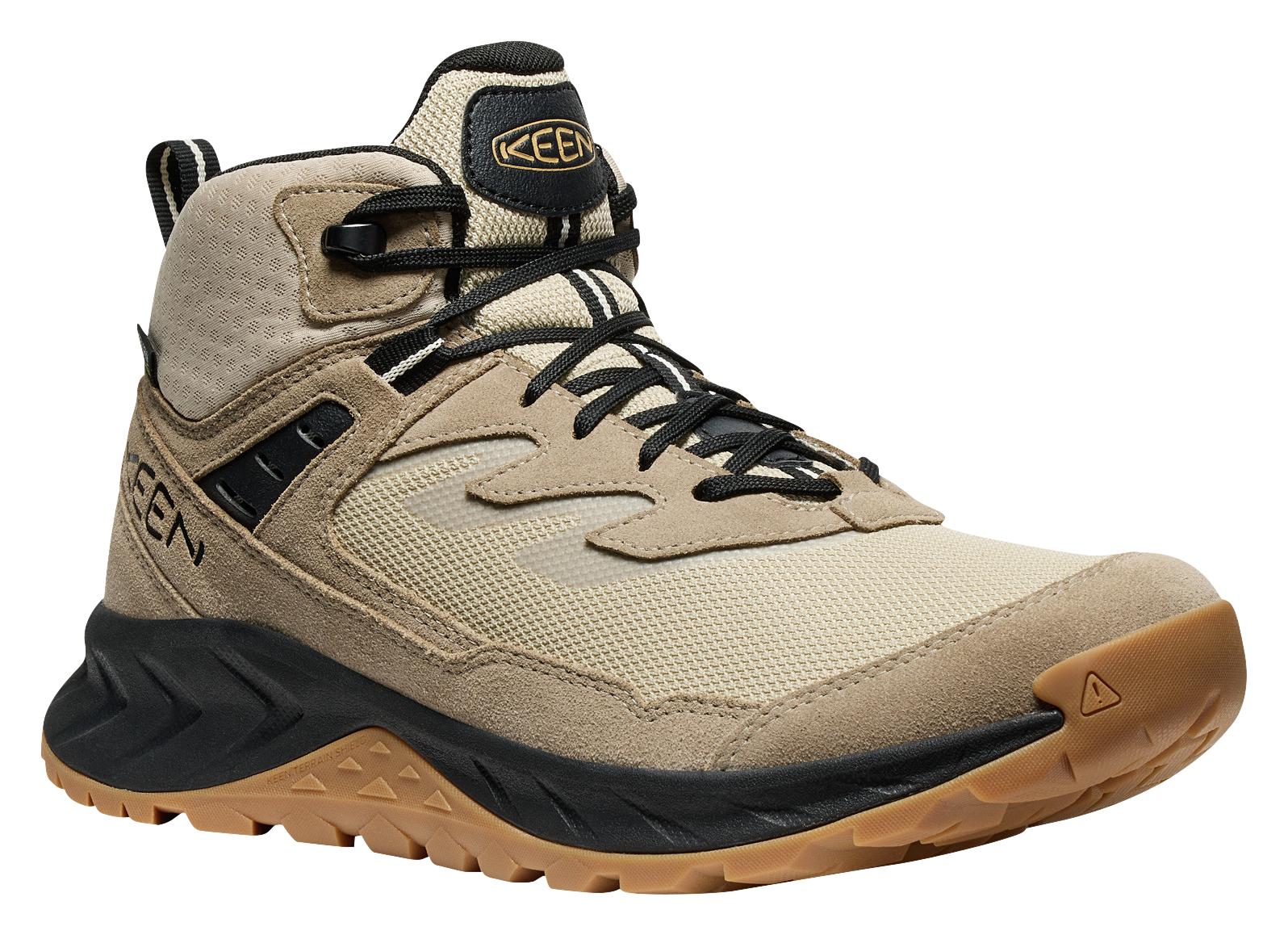 Image of KEEN Hightrail Mid Waterproof Hiking Shoes for Men - Brindle/Oak Buff - 9.5M