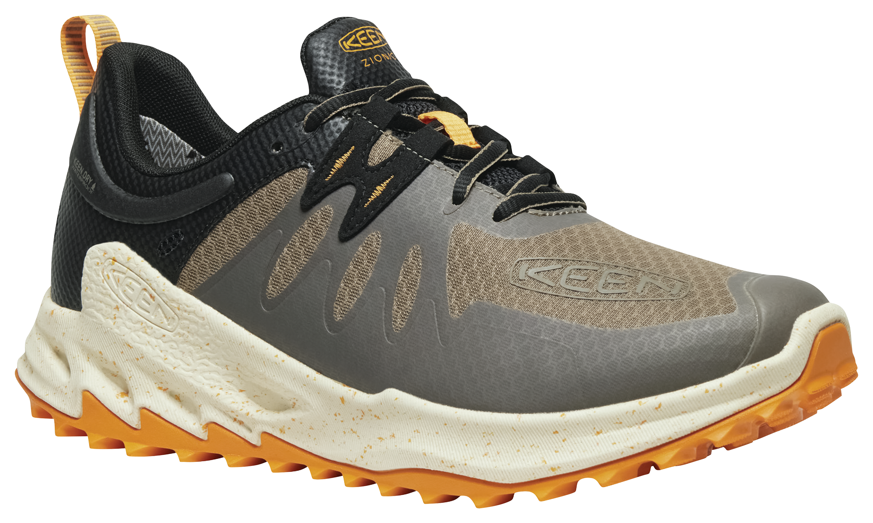 Image of KEEN Zionic Waterproof Hiking Shoes for Men - Brindle/Bright Marigold - 11M