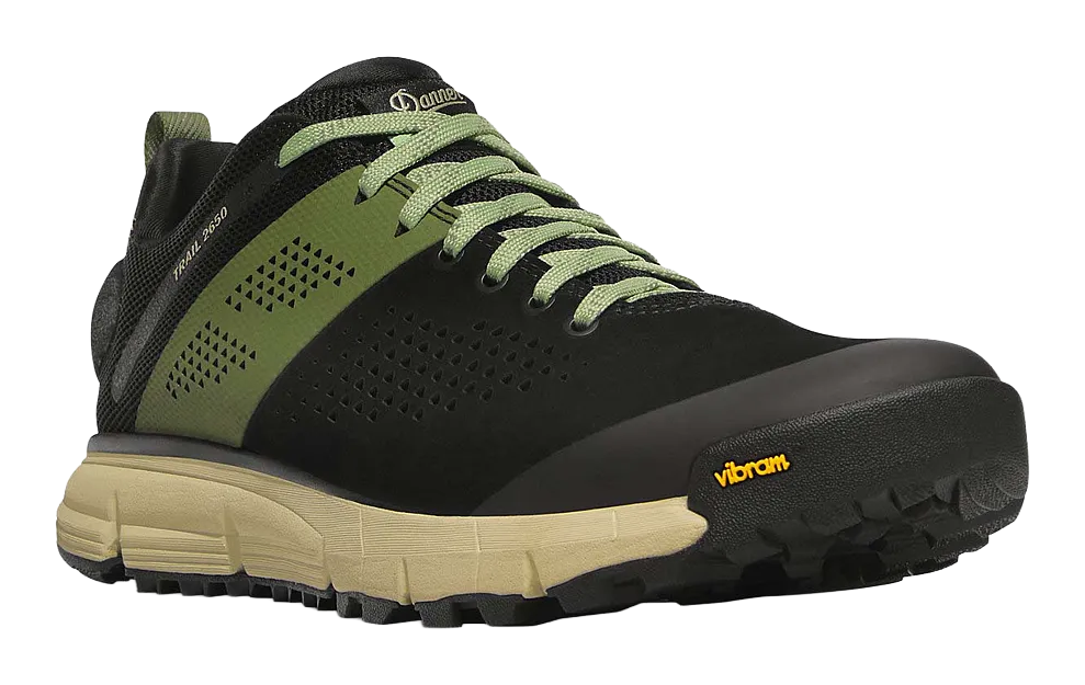 Image of Danner Trail 2650 Hiking Shoes for Men - Jet Black/Chive Green - 13M