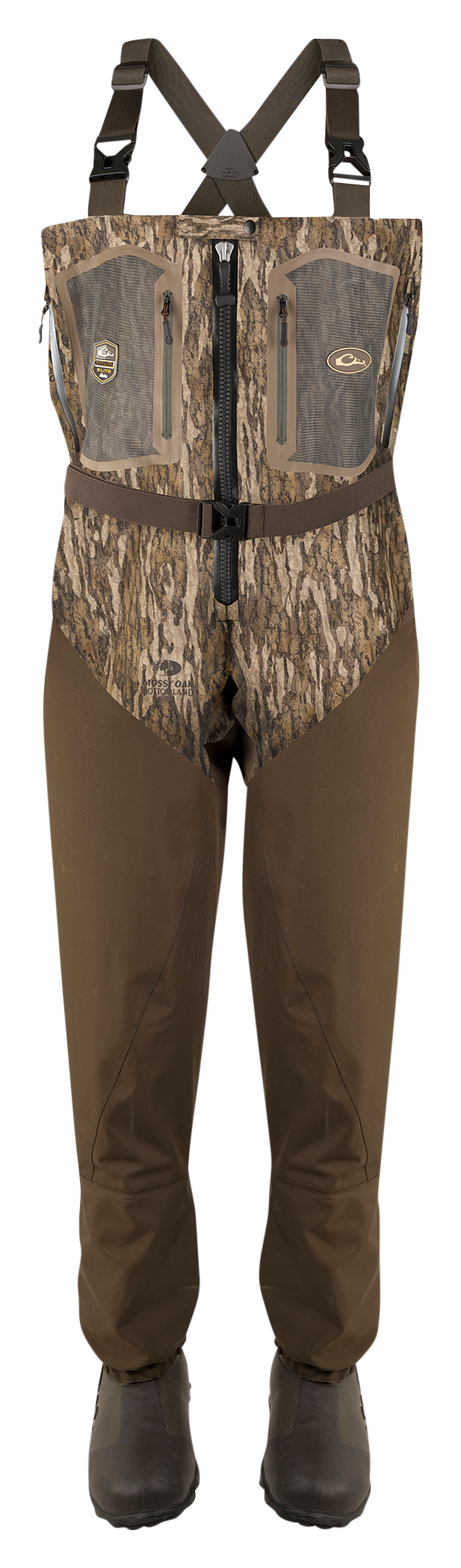 Image of Drake Guardian Elite Front Zip Insulated Chest Wader - Mossy Oak Bottomland - 11/Regular