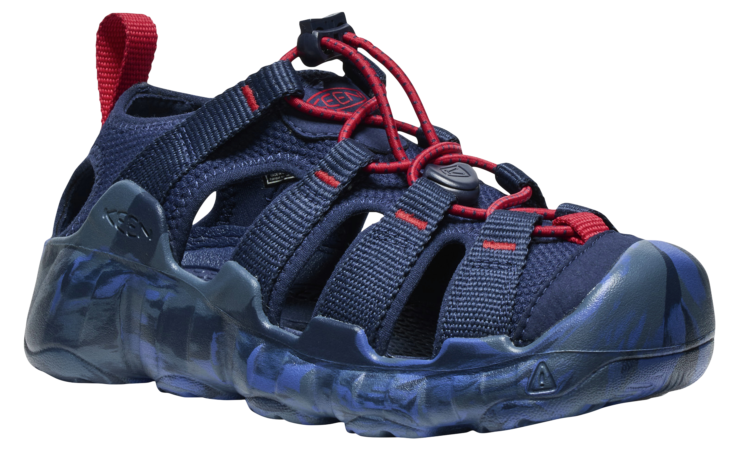 Image of KEEN Hyperport H2 Sandals for Kids - Naval Academy/Red Carpet - 2 Kids