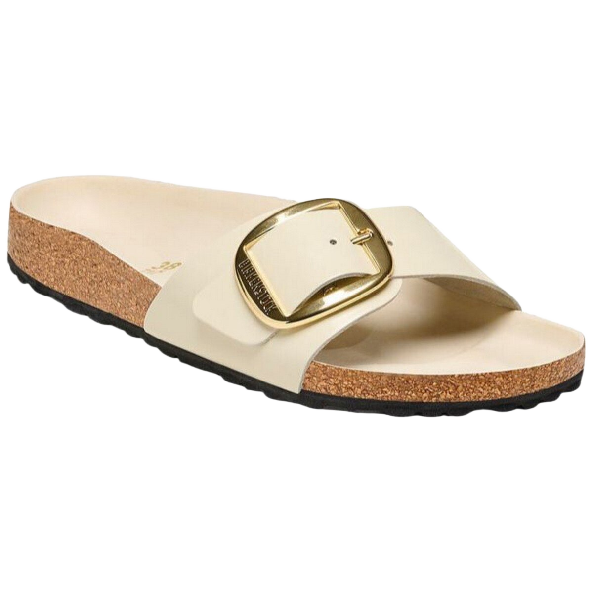 Image of Birkenstock Madrid Big Buckle High Shine Leather - Ecru - 36