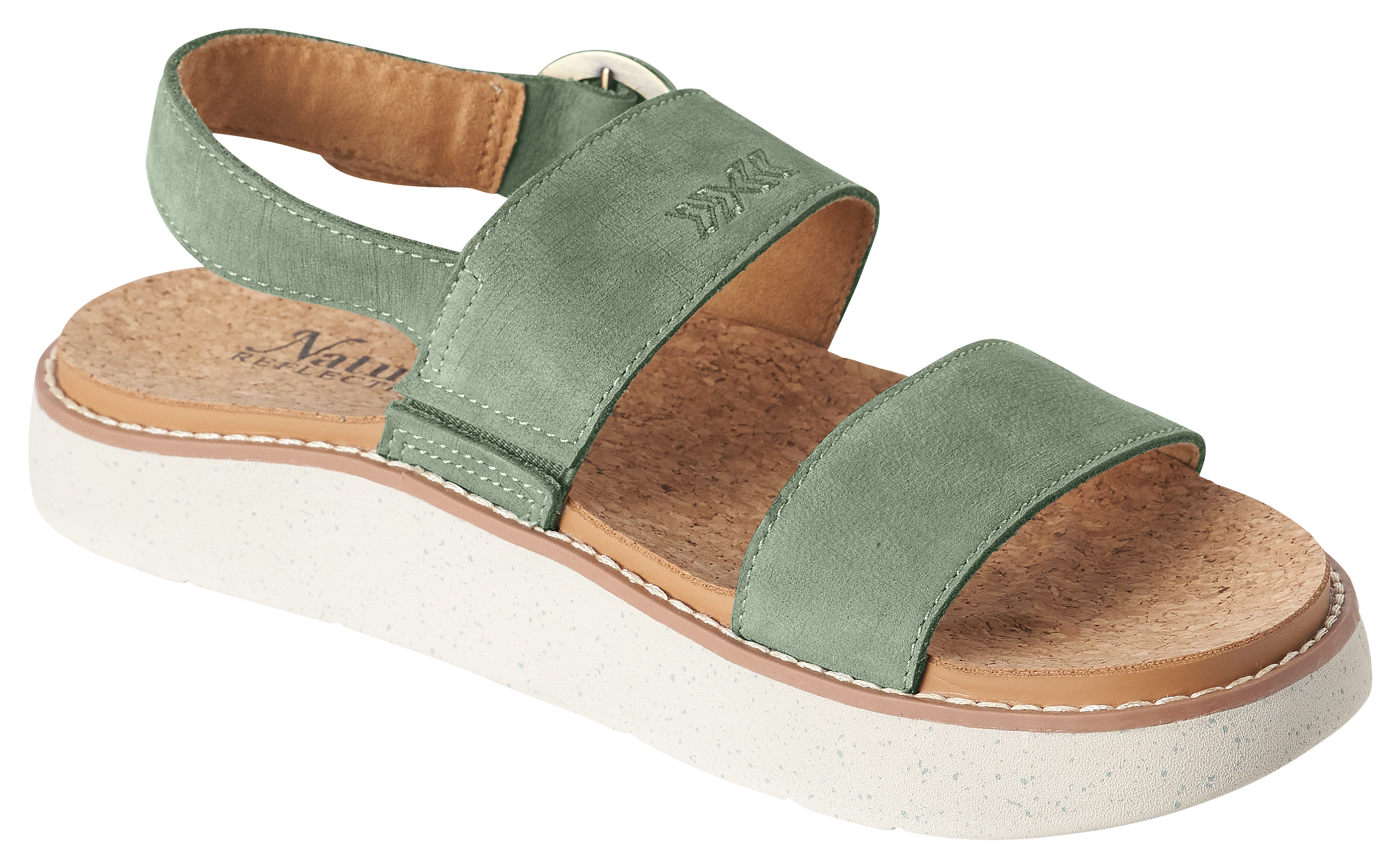 Image of Natural Reflections Meadow Dos Strap Sandals - Sage Green
