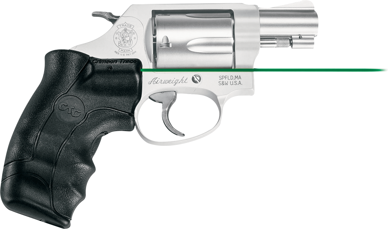 Crimson Trace Revolver Lasergrips - S&W J Frame - Green - Crimson Trace