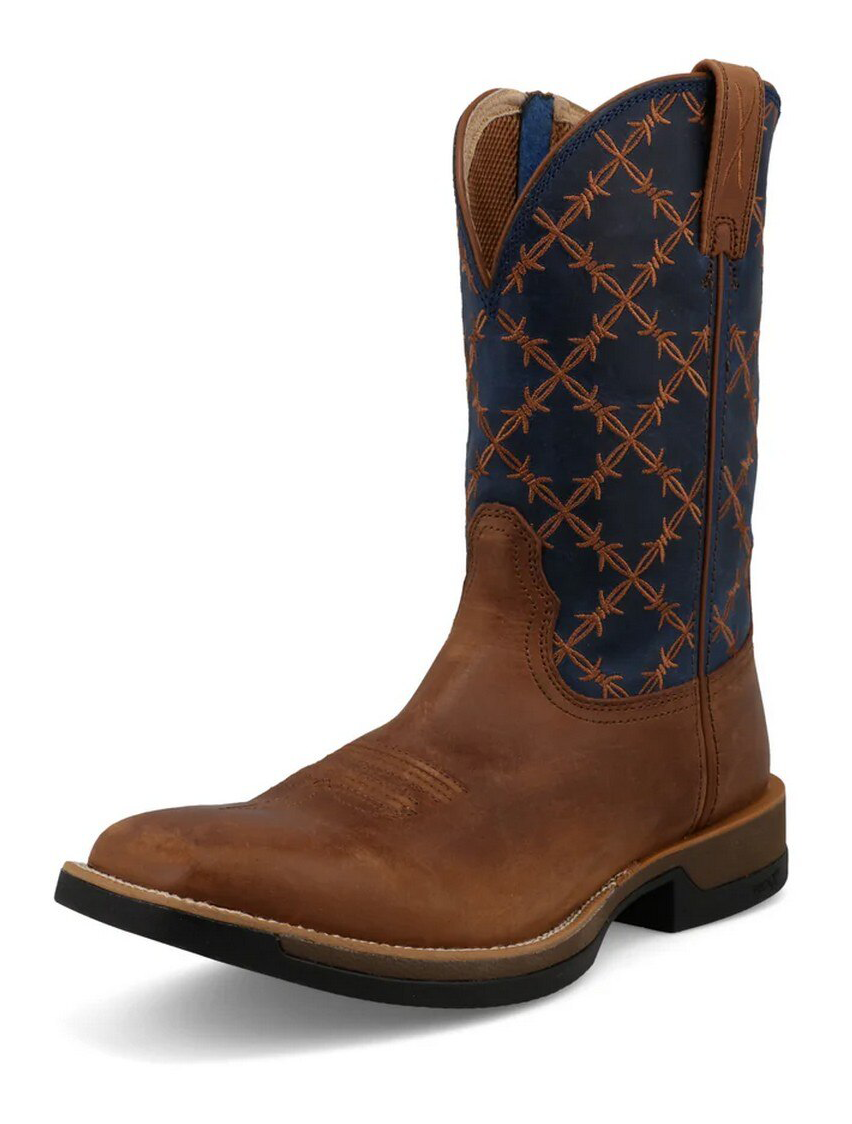 TWISTED X 11" Tech X Boot, Color: Saddle & True Blue, Size: 10.5, Width: EE (MXW0009-EE-10.5)