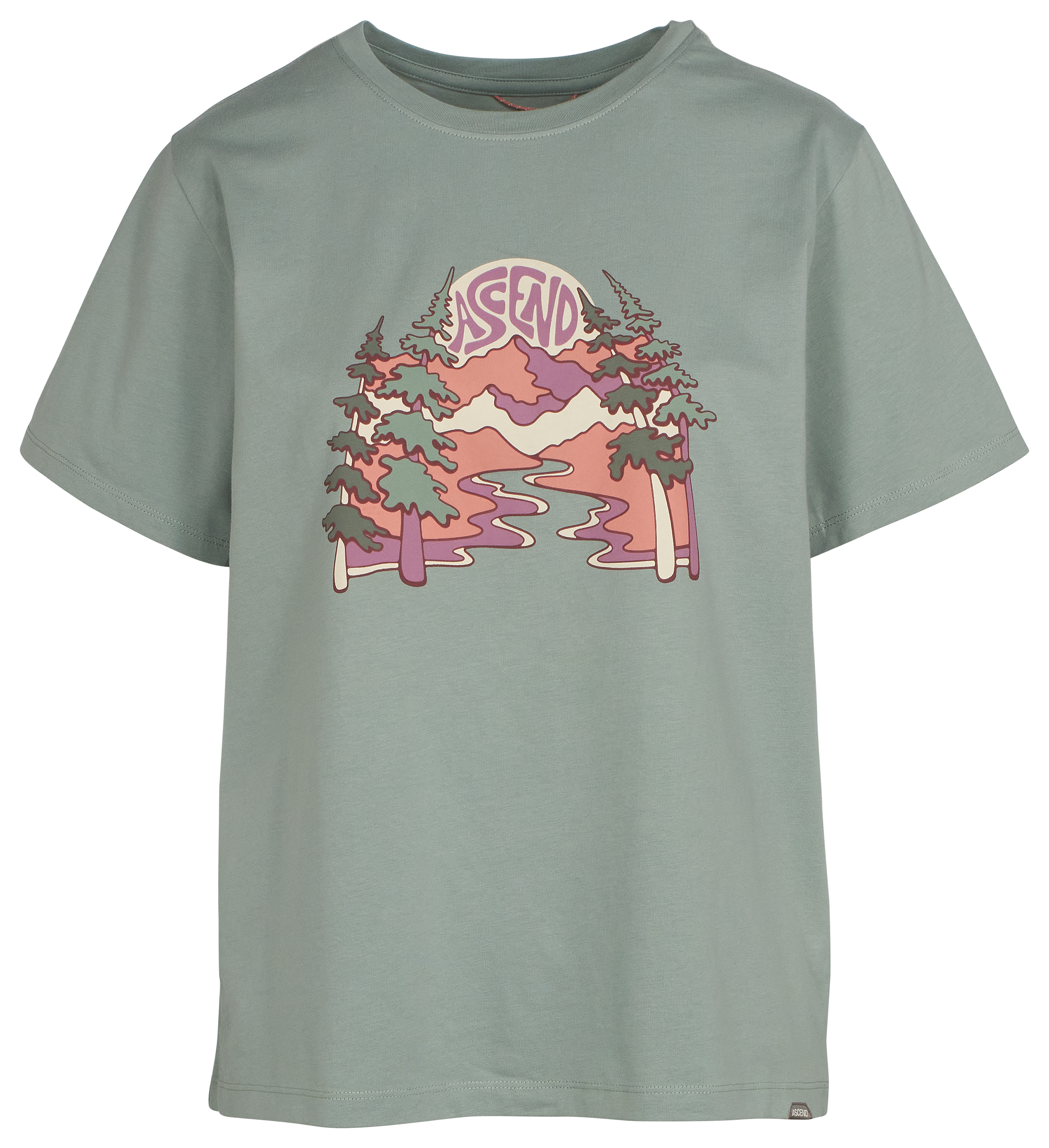 Ascend Organic Mountain Fun Graphic Short-Sleeve T-Shirt for Ladies                                                             
