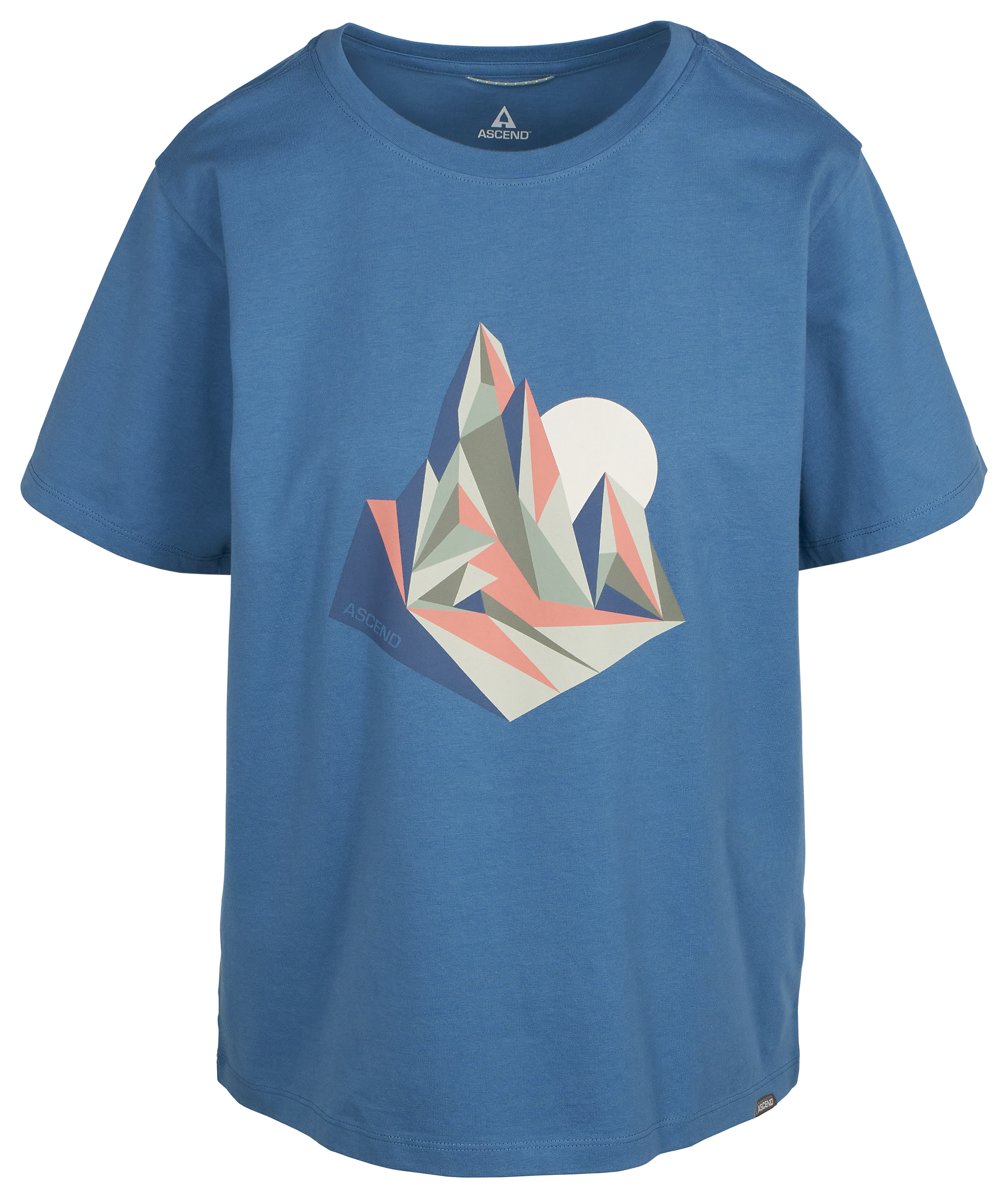 Image of Ascend Organic Geometric Mountain Graphic Short-Sleeve T-Shirt - Copen Blue Geo Mountain - S
