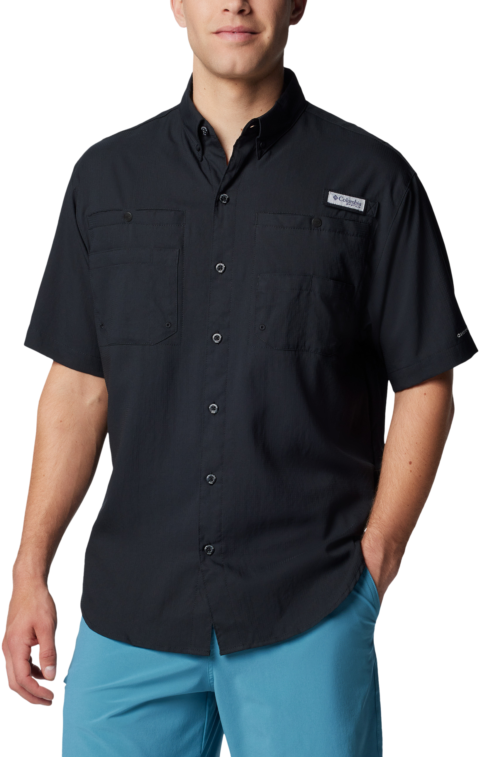 Image of Columbia Tamiami II Short-Sleeve Button-Down Shirt - Black