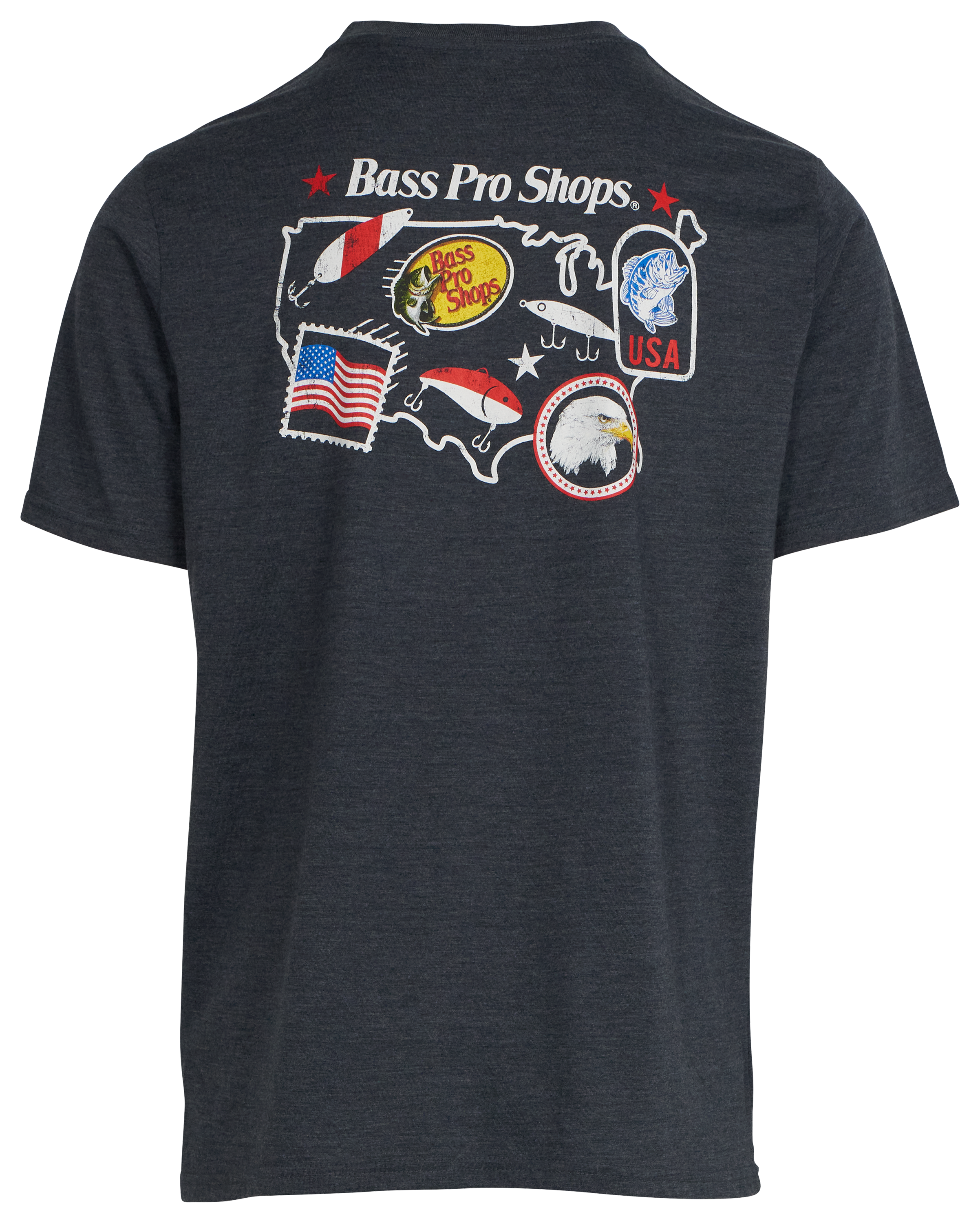 Image of Bass Pro Shops Americana Short-Sleeve T-Shirt for Men - Navy Heather - L