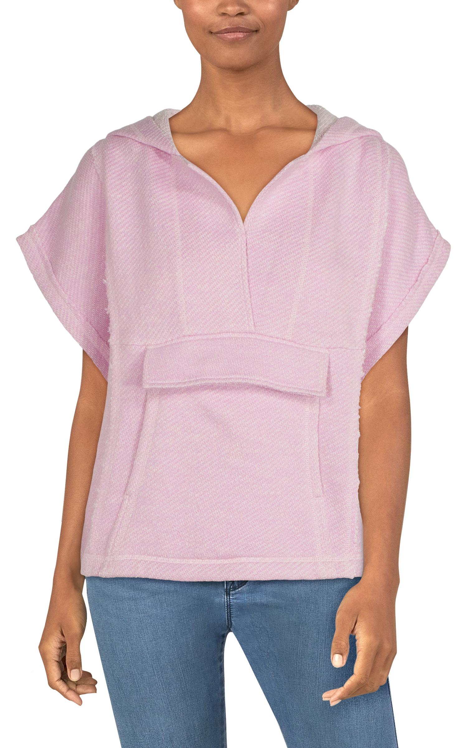 NATURAL REFLECTIONS Breeze Knit Short-Sleeve Hoodie