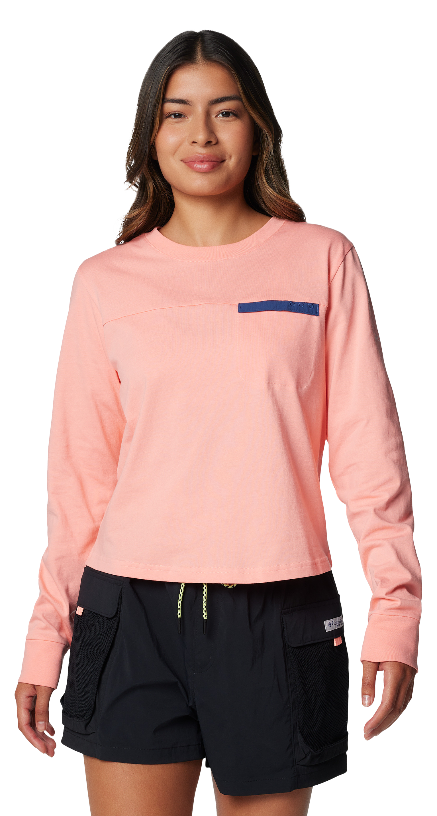 Image of Columbia PFG Open Water Long-Sleeve Shirt for Ladies - Sorbet/Carbon - XS