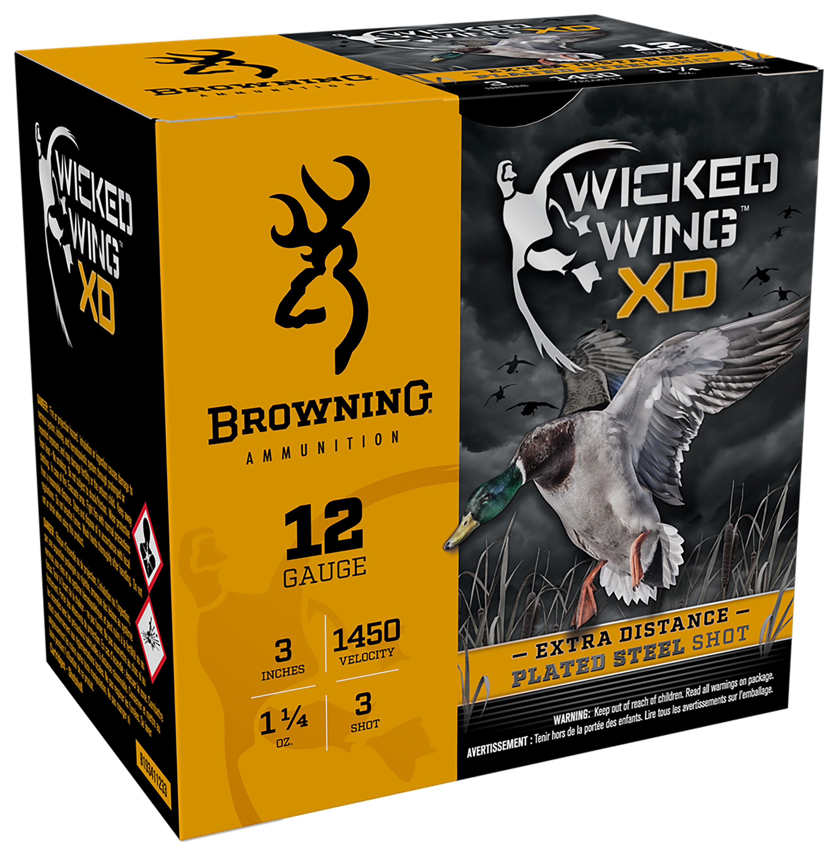 Image of "Browning Wicked Wing XD 12-Ga. 3"" 1-1/4 oz. Shotshells - 3 Shot - 25 Rounds"