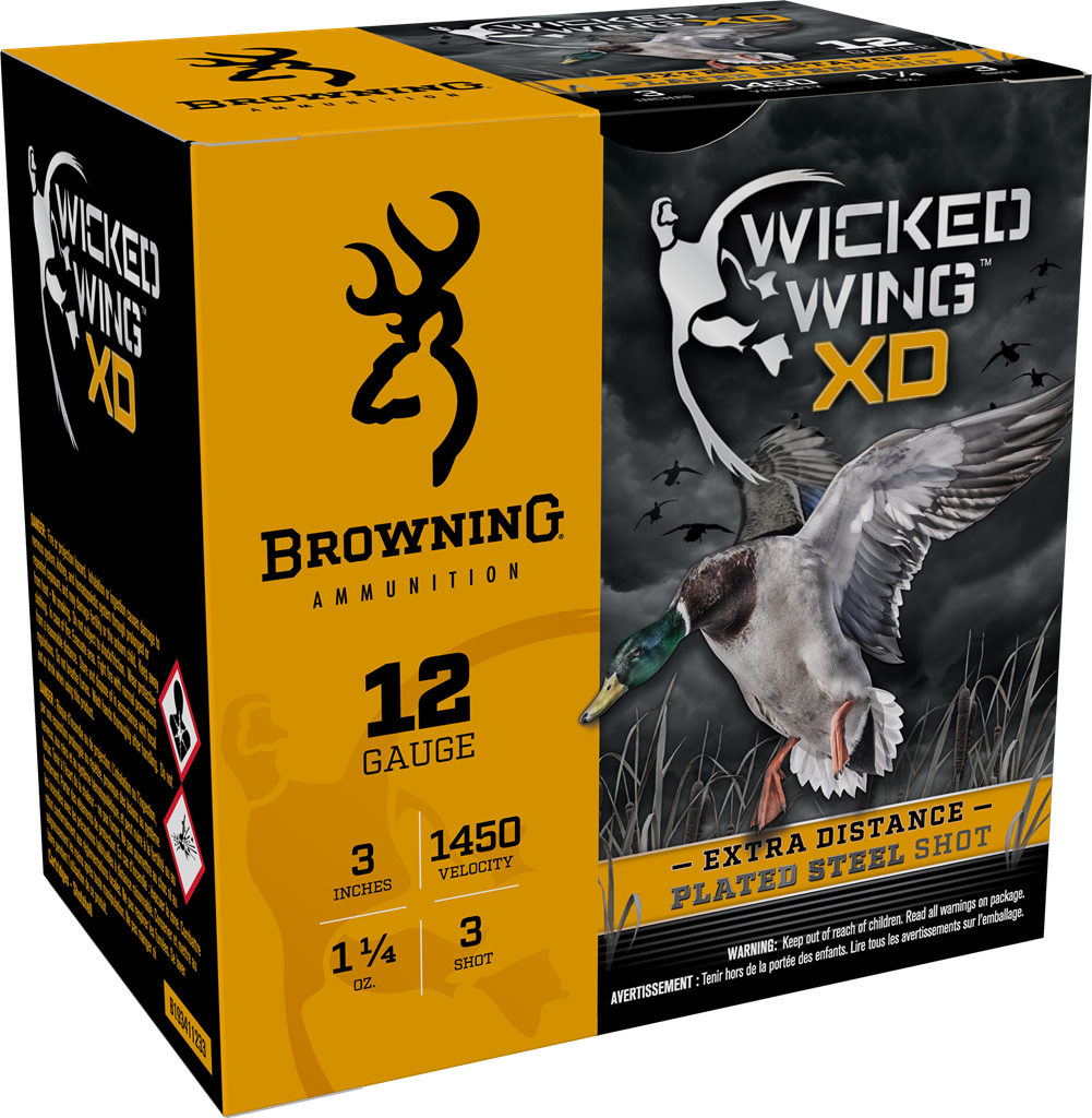Browning Wicked Wing XD 12-Ga. 3″ 1-1/4 oz. Shotshells - 3 Shot - 250 Rounds - Browning