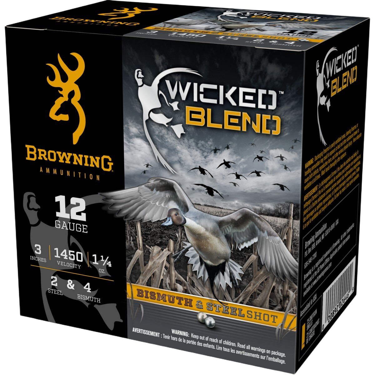 Browning Wicked Blend Waterfowl 12-Ga. 3″ 1-1/4 oz. Shotshells - 2+4 - 250 Rounds - Browning