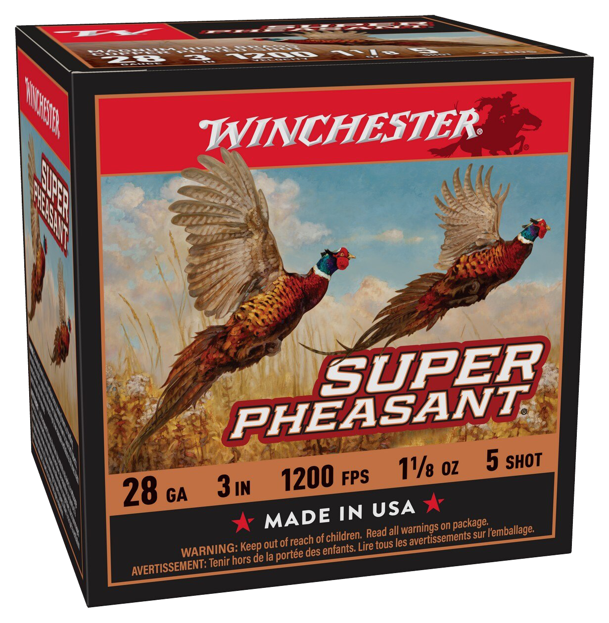 Winchester Super Pheasant Shotshells - 28 Gauge - #5 - 250 Rounds - 1200 fps - Winchester