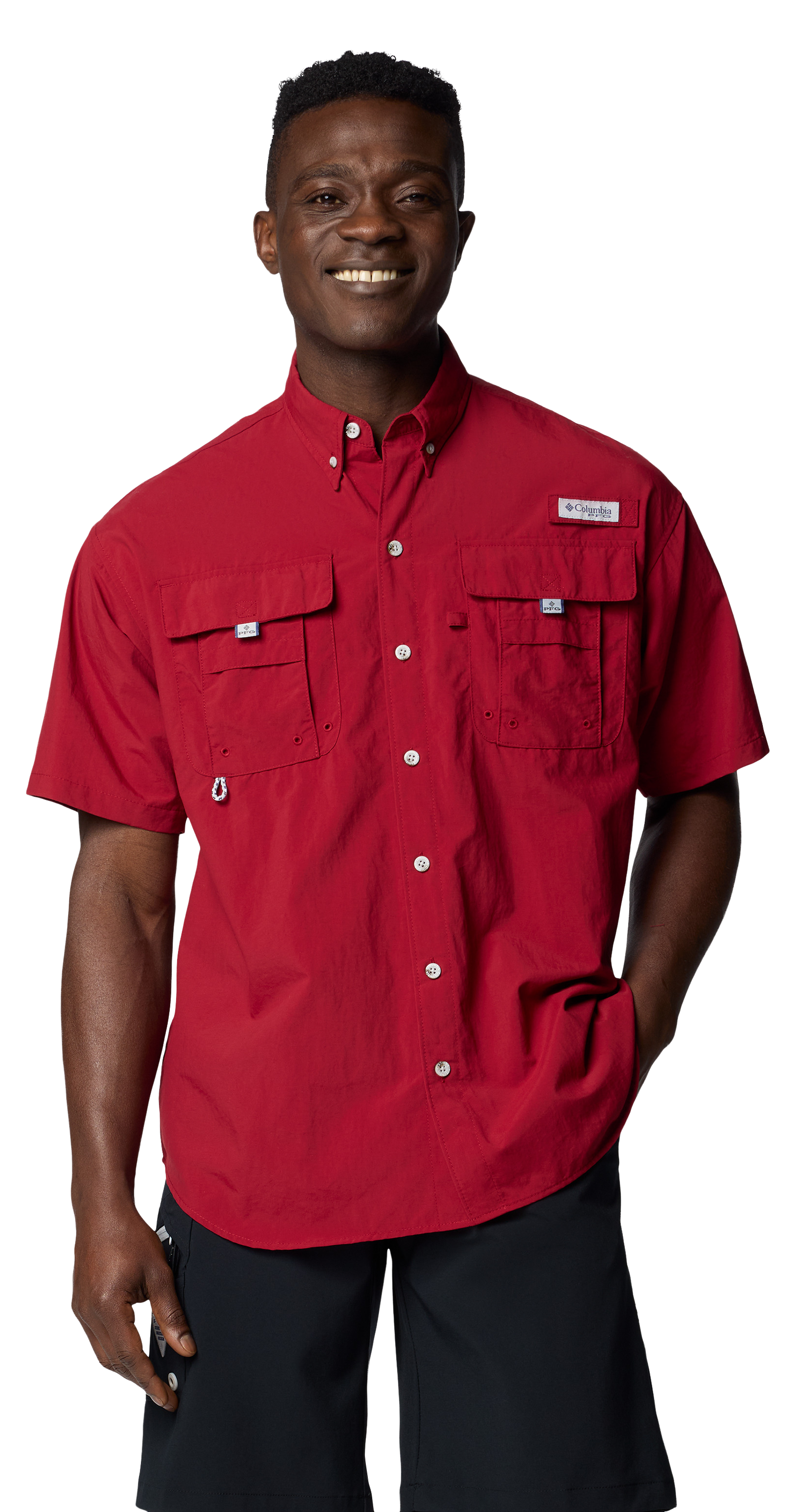 Image of Columbia Bahama Short-Sleeve Shirt for Men - Beet - S