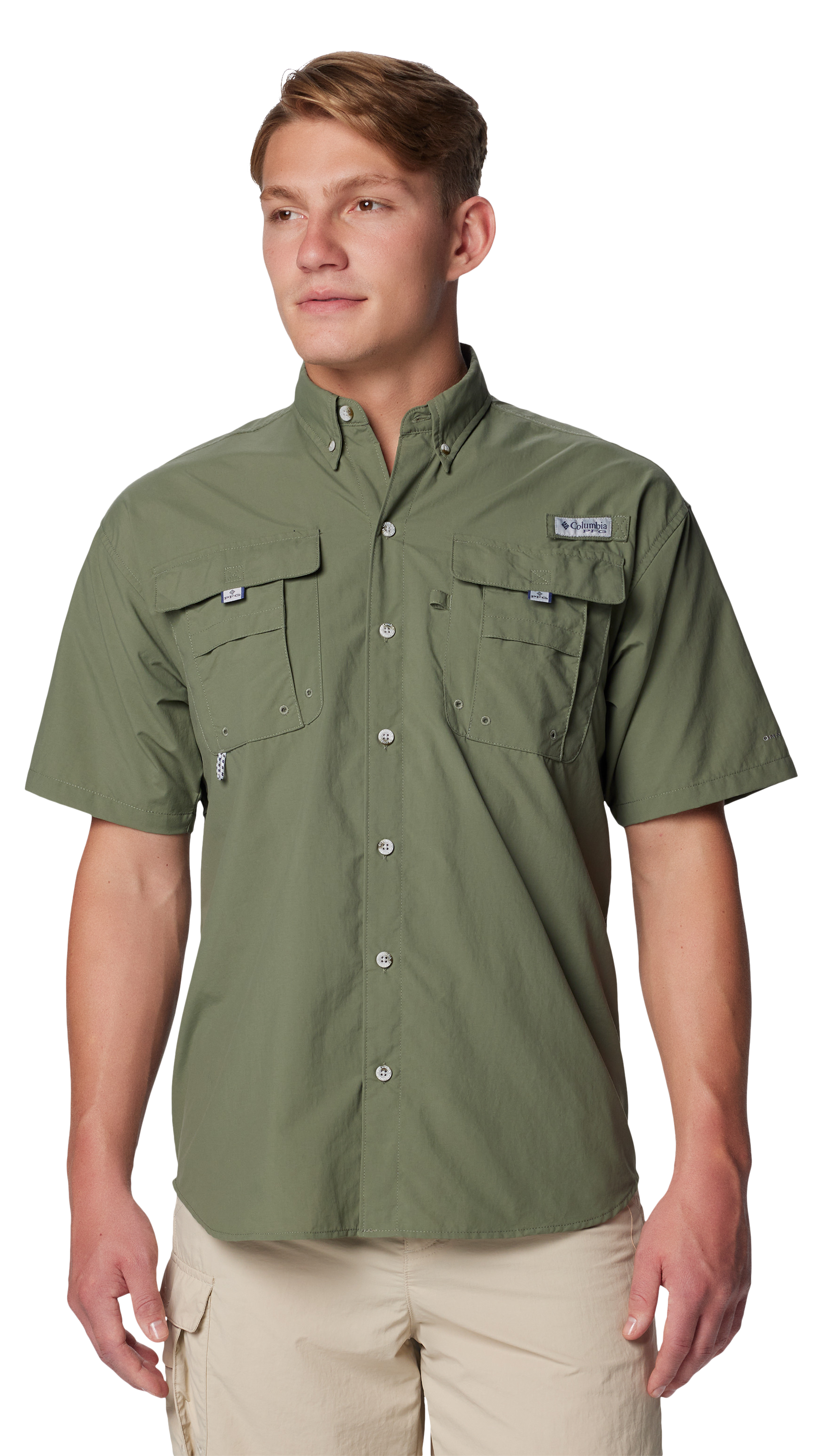 Image of Columbia Bahama Short-Sleeve Button-Down Shirt - Cypress