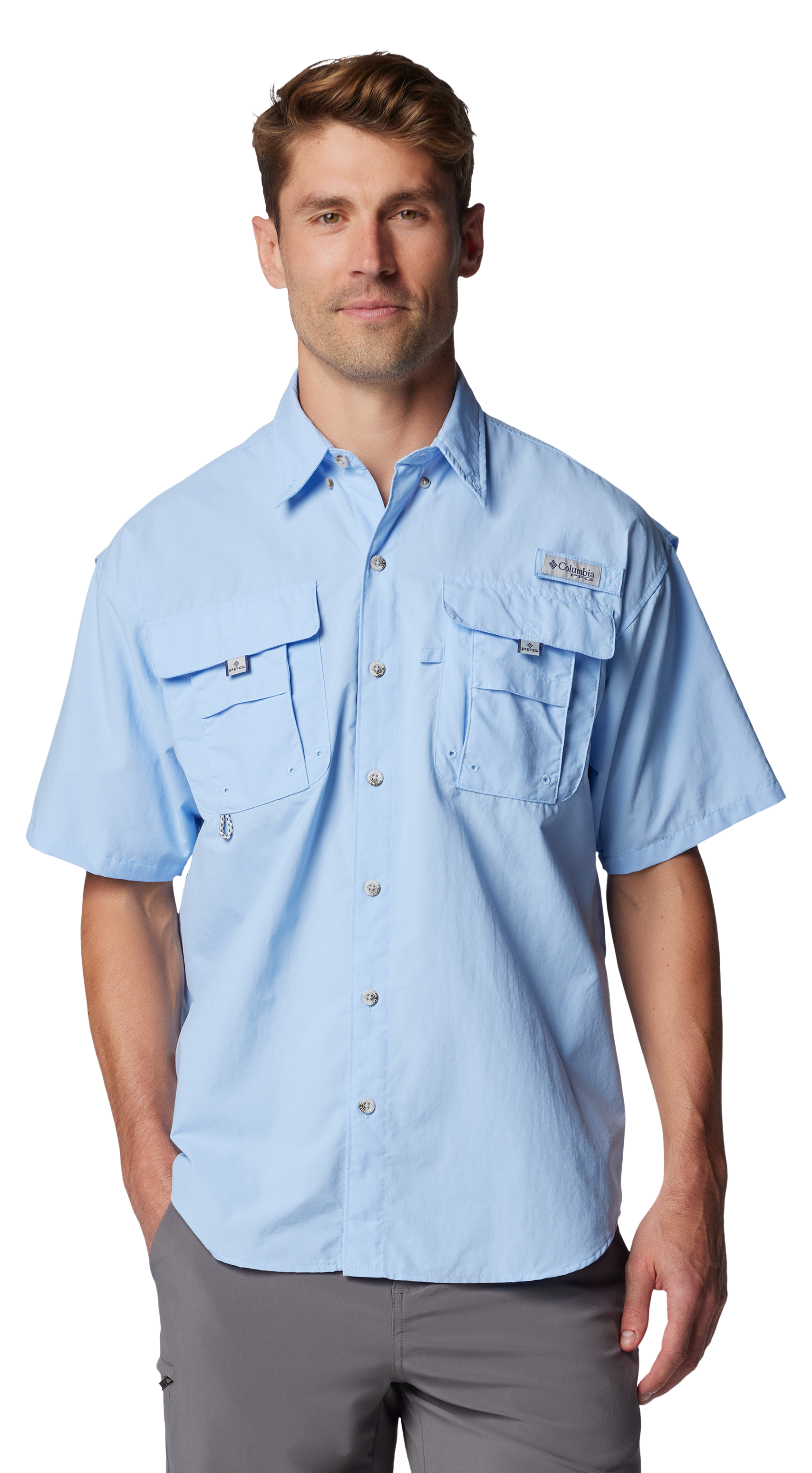 Image of Columbia Bahama Short-Sleeve Button-Down Shirt - Sail - 2XL