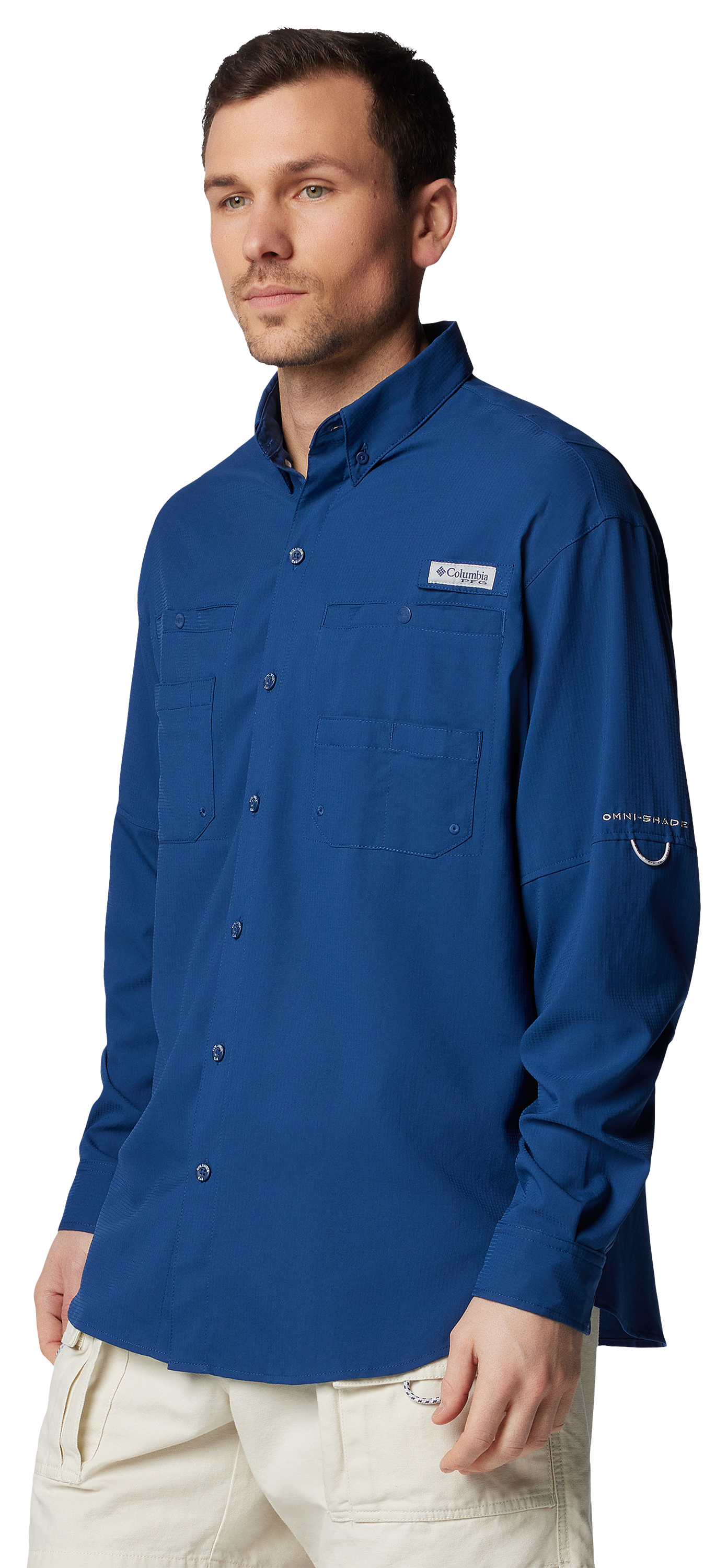 Image of Columbia Tamiami II Long-Sleeve Button-Down Fishing Shirt for Men - Carbon - 4XT