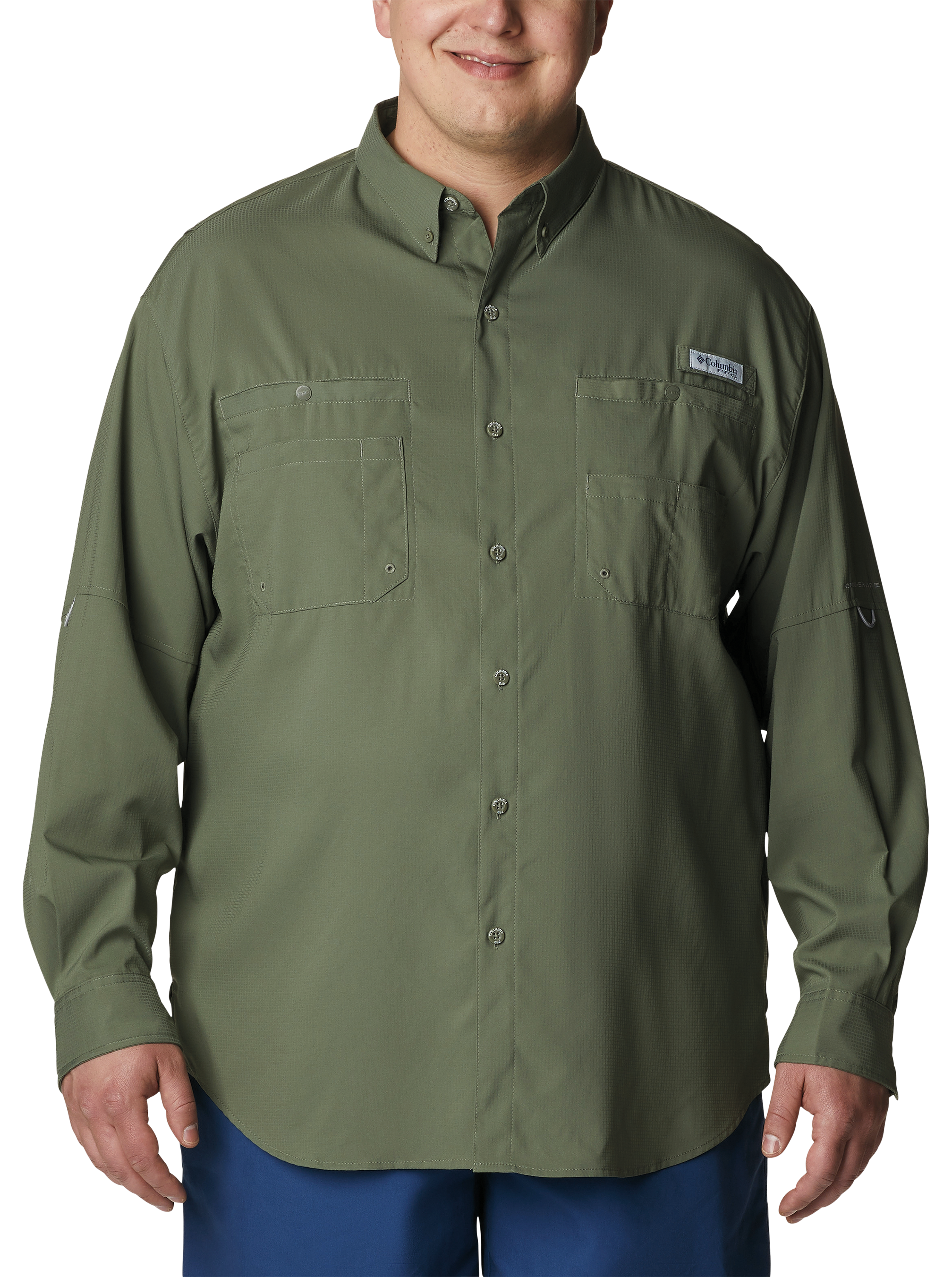 Image of Columbia Tamiami II Long-Sleeve Button-Down Shirt - Cypress