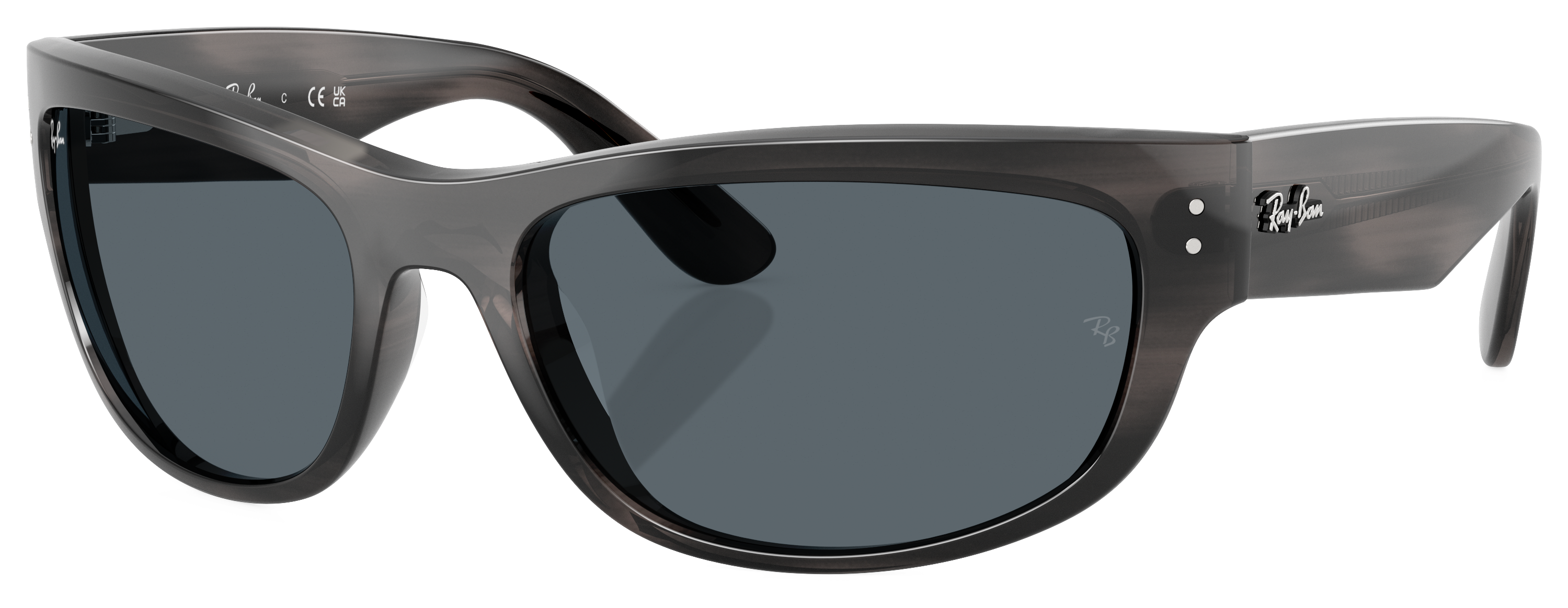 Ray-Ban Mega Balorama RB2289 Glass Sunglasses - Striped Gray/Blue Classic