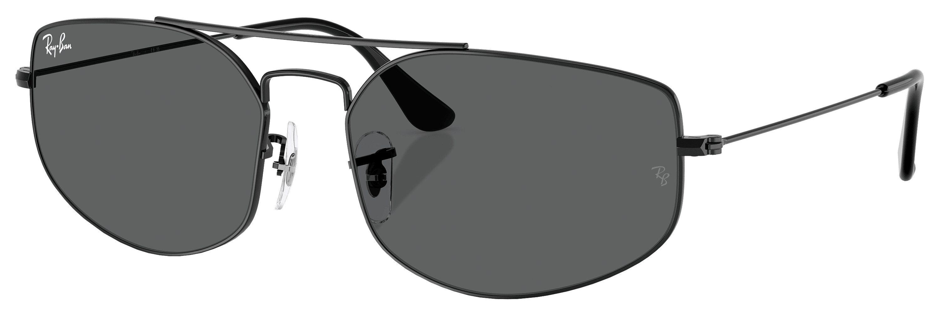 Ray-Ban Explorer V RB3845 Glass Sunglasses - Polished Black/Dark Gray Classic