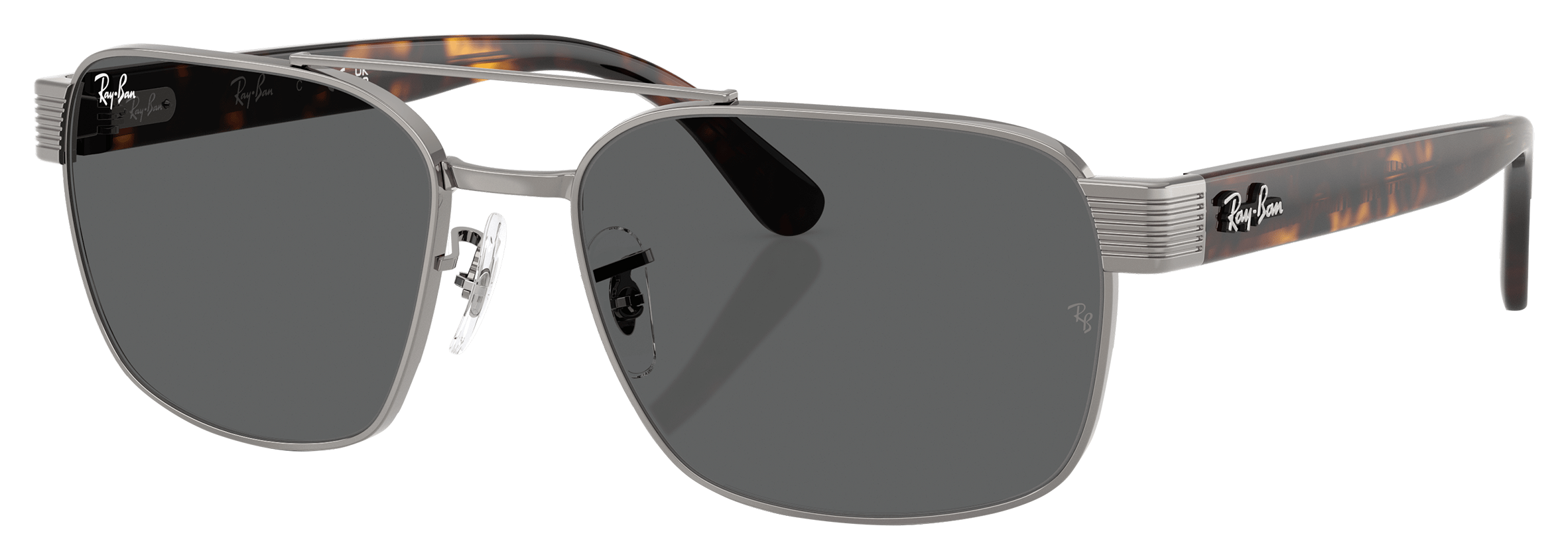 Ray-Ban RB3751 Glass Sunglasses - Polished Gunmetal/Dark Gray Classic
