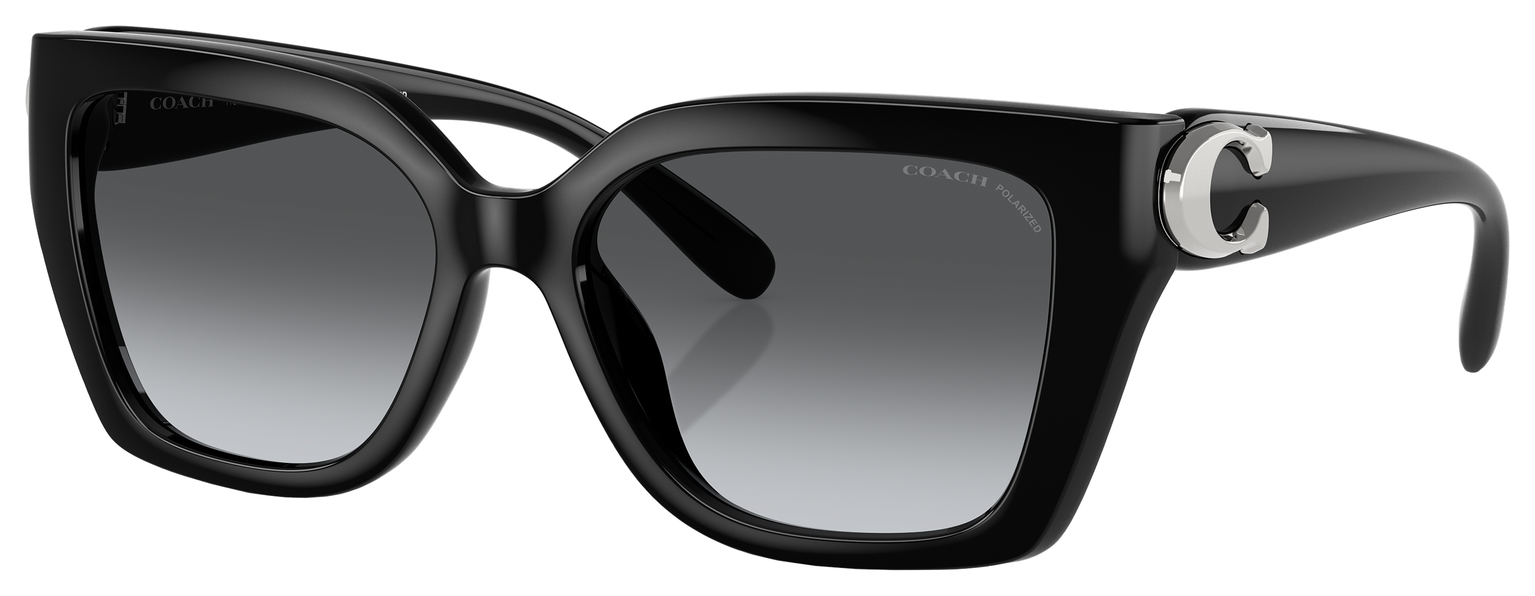 Image of Coach HC8408U Sunglasses for Ladies - Black/Gray Gradient - Medium