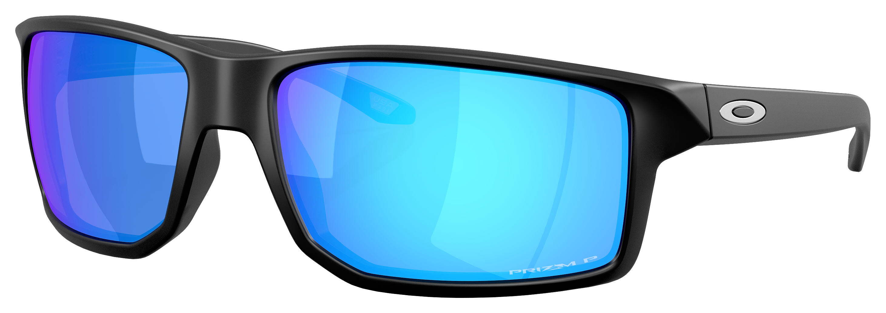 Image of Oakley Gibston XL OO9470 Prizm Grey Mirror Sunglasses - Matte Black/Prizm Sapphire Mirror - Medium