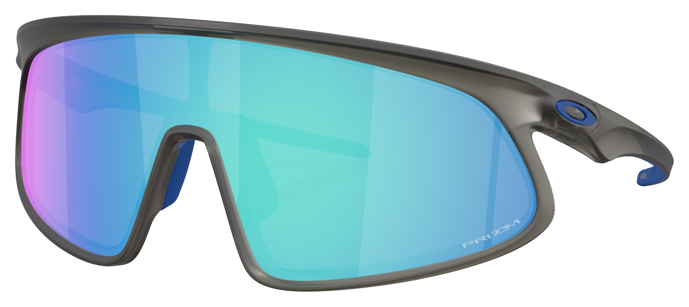 Image of Oakley RSLV OO9484D Prizm Grey Mirror Sunglasses - Matte Gray Smoke/Prizm Sapphire Mirror