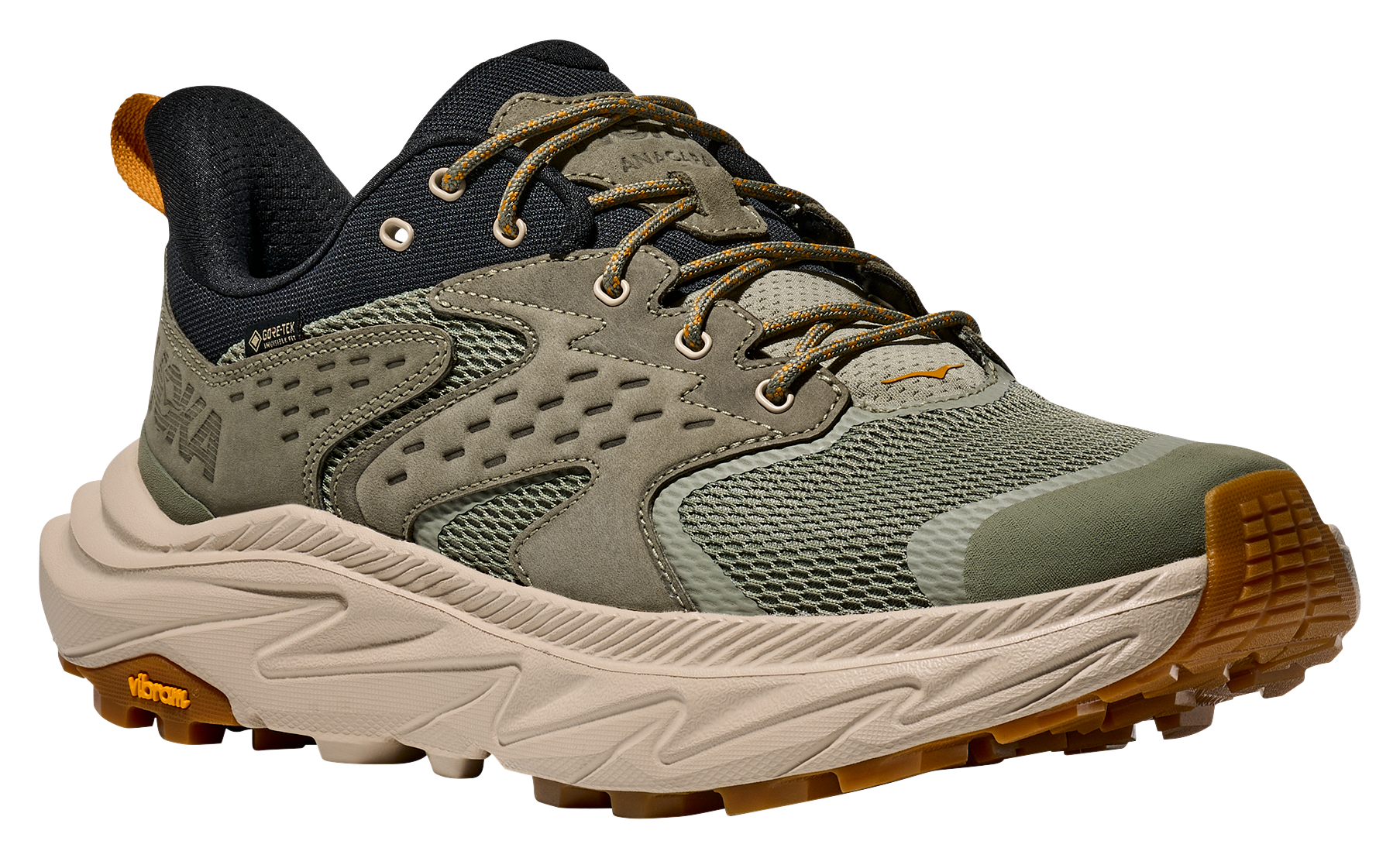 Image of HOKA Anacapa 2 Low GTX Waterproof Hiking Shoes for Men - Sea Moss/Oatmeal - 9.5M