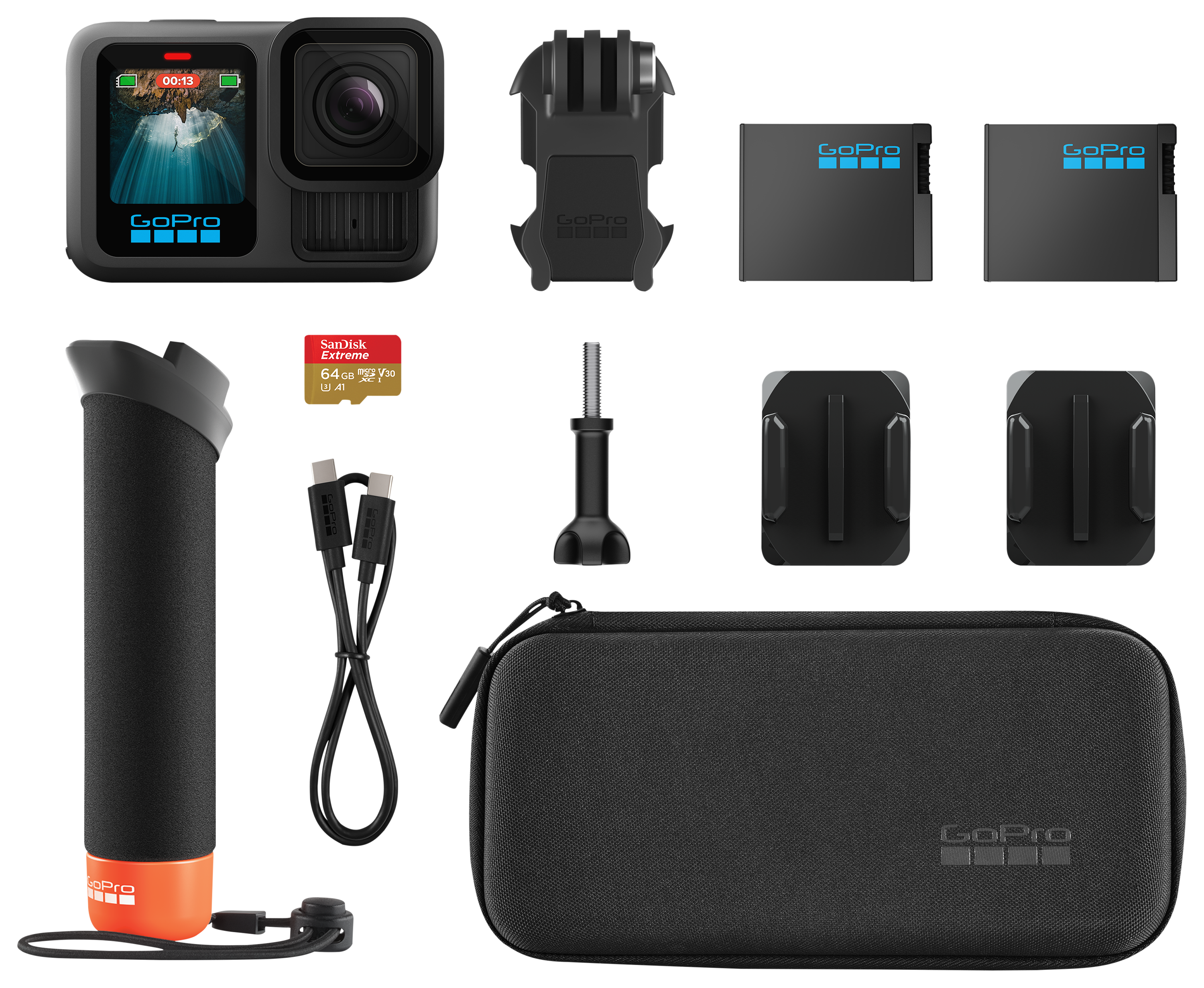 GoPro HERO13 Black Action Camera and Accessories Bundle