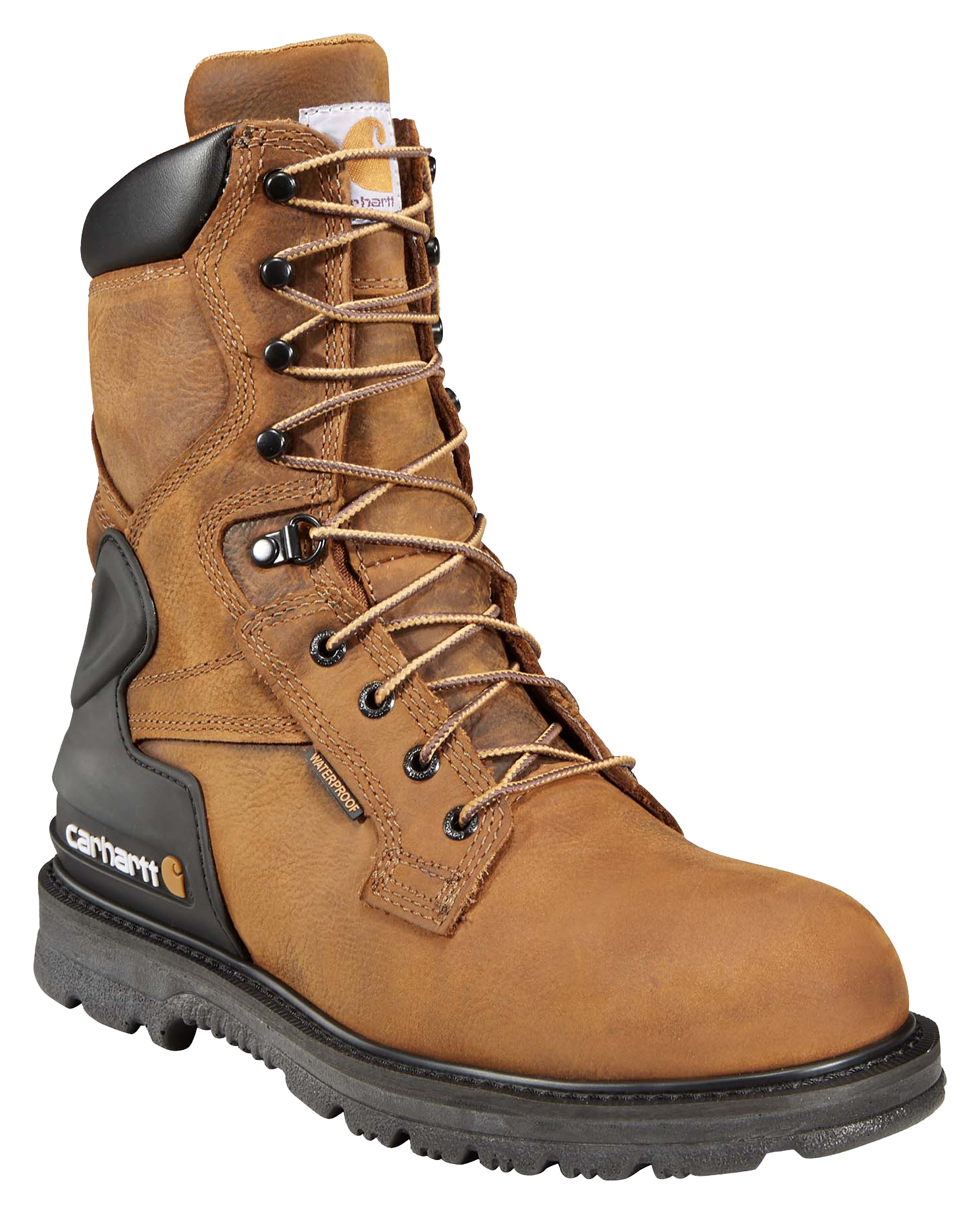 CARHARTT Bison Brown Waterproof Steel Toe Work Boots for Men