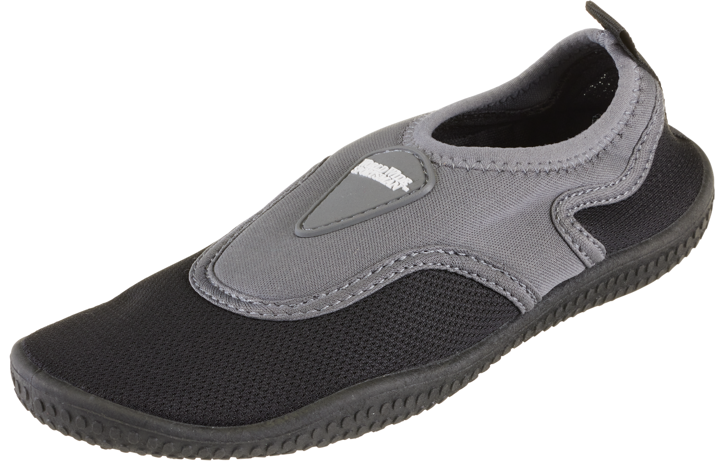 Image of World Wide Sportsman Aqua Sox Slip-On Water Shoes for Kids - Black/Grey - 2 Kids