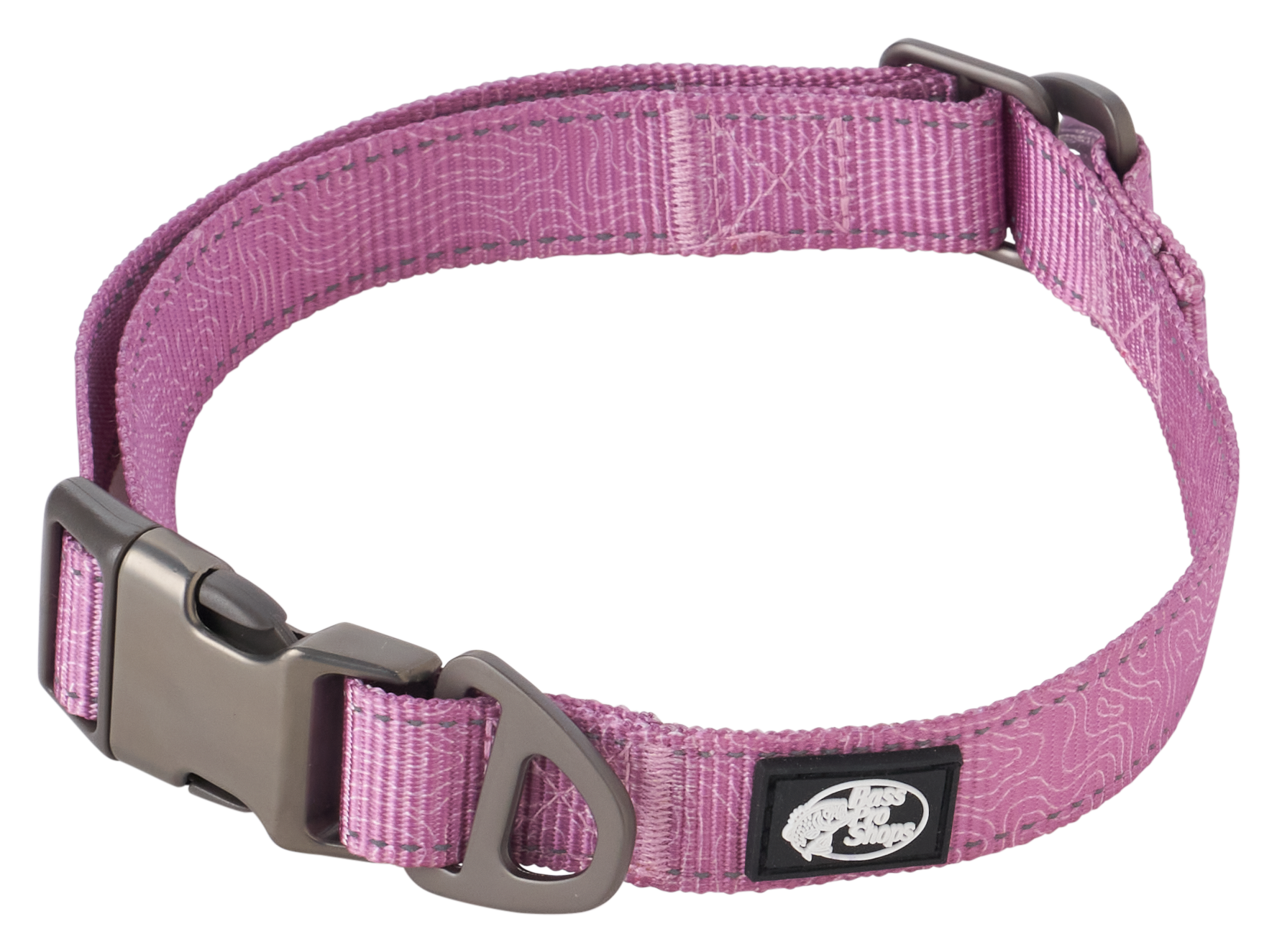 Image of "Bass Pro Shops Topo Patterned Dog Collar - Mauve - 14"" x 1"""