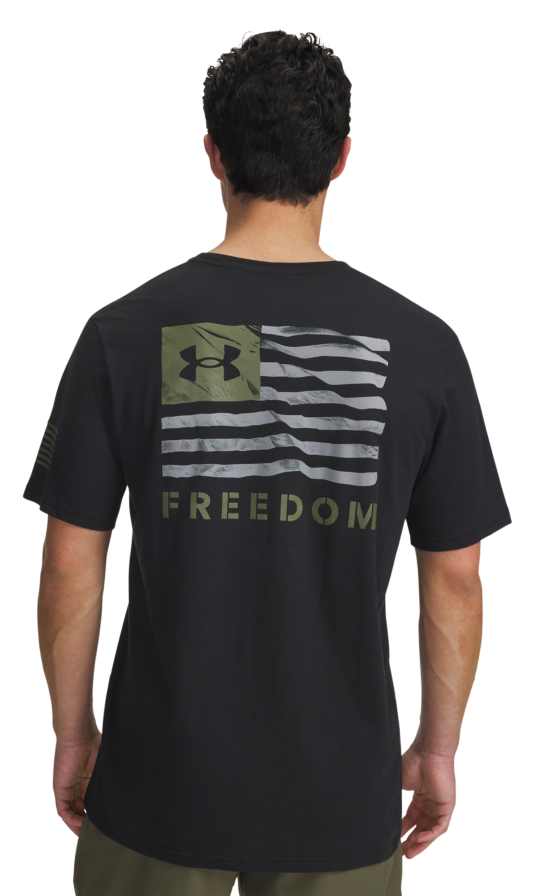 Image of Under Armour Freedom Banner Short-Sleeve T-Shirt- Black/MOD Green - M