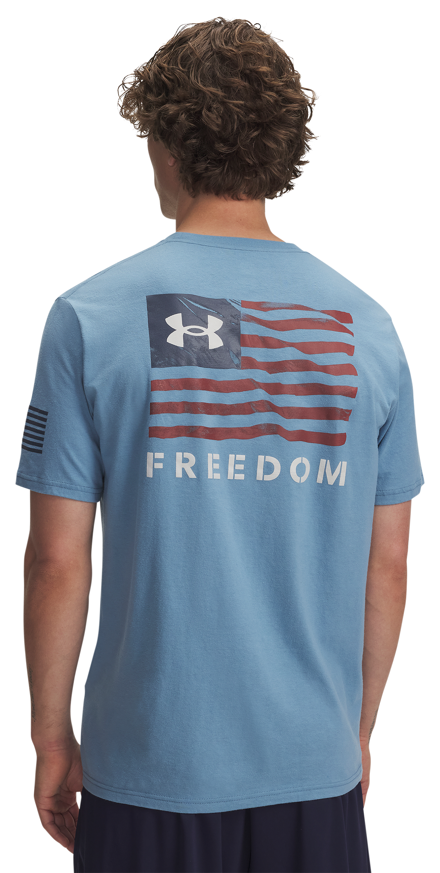 UNDER ARMOUR Freedom Banner Short-Sleeve T-Shirt- Blue Smoke